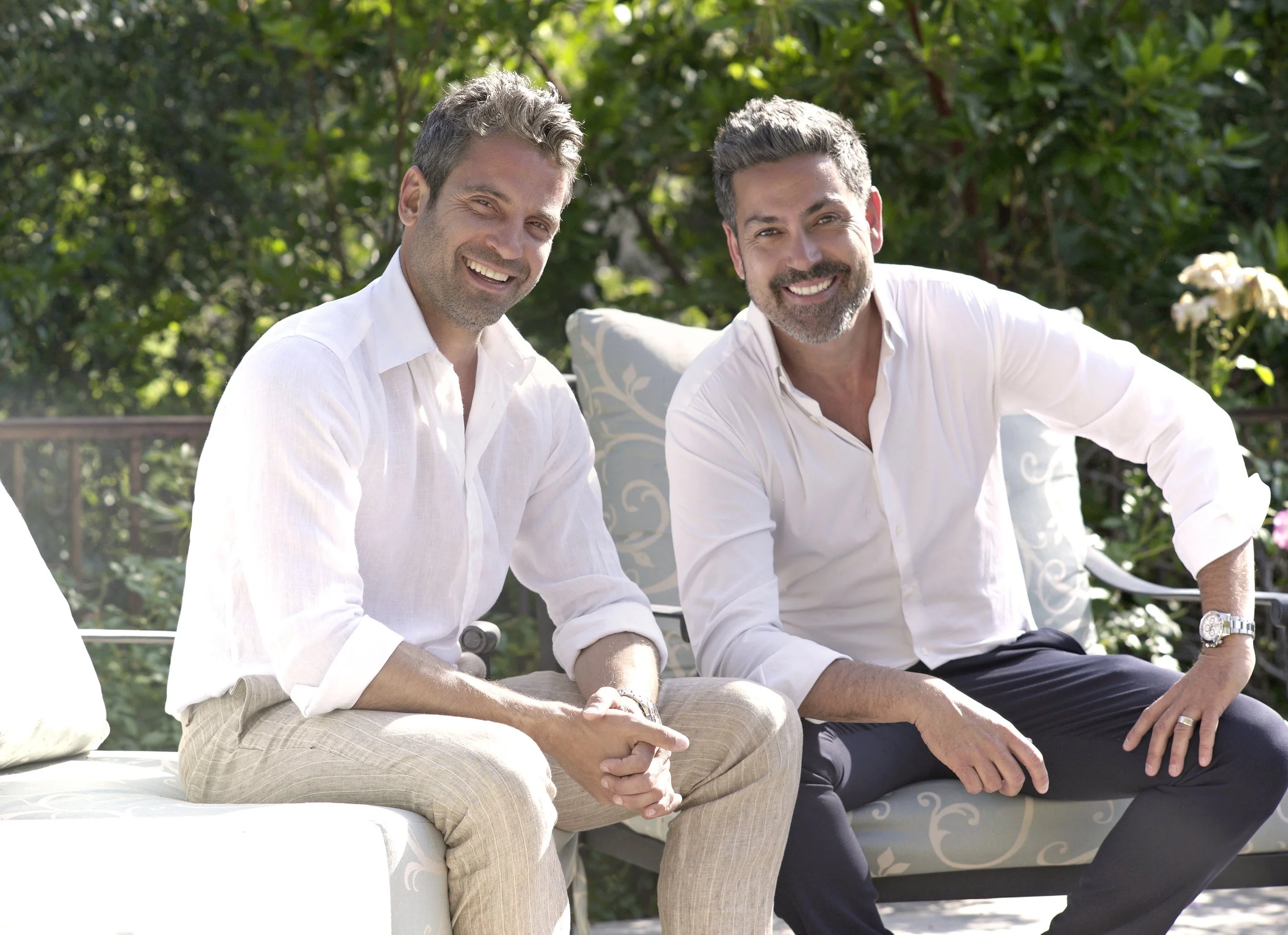 Asaf Bar Hen and Jason Aizenberg of Heart Construction, photographed outdoors in Los Angeles, representing the company’s hands-on, collaborative approach to custom homes and remodels