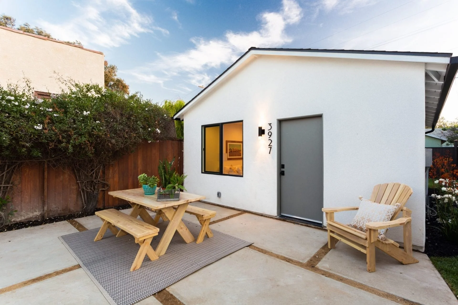 Los Angeles garage conversion ADU with private entrance and outdoor patio designed for independent living