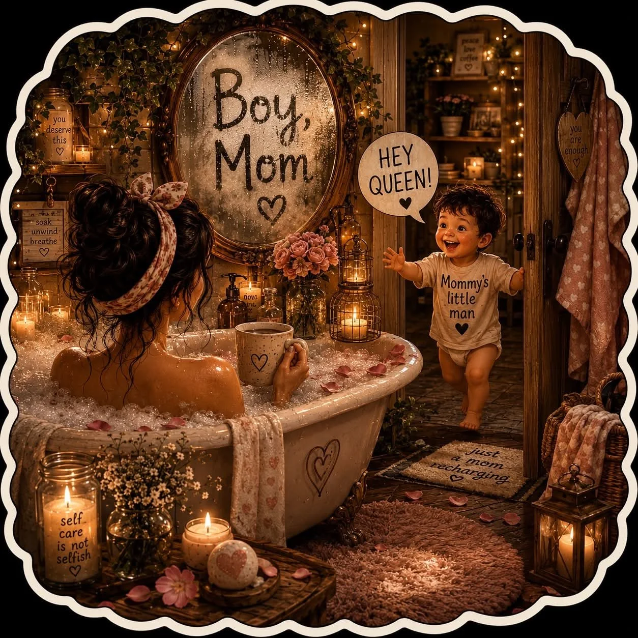 Boy mom bubble bath vinyl sticker #2