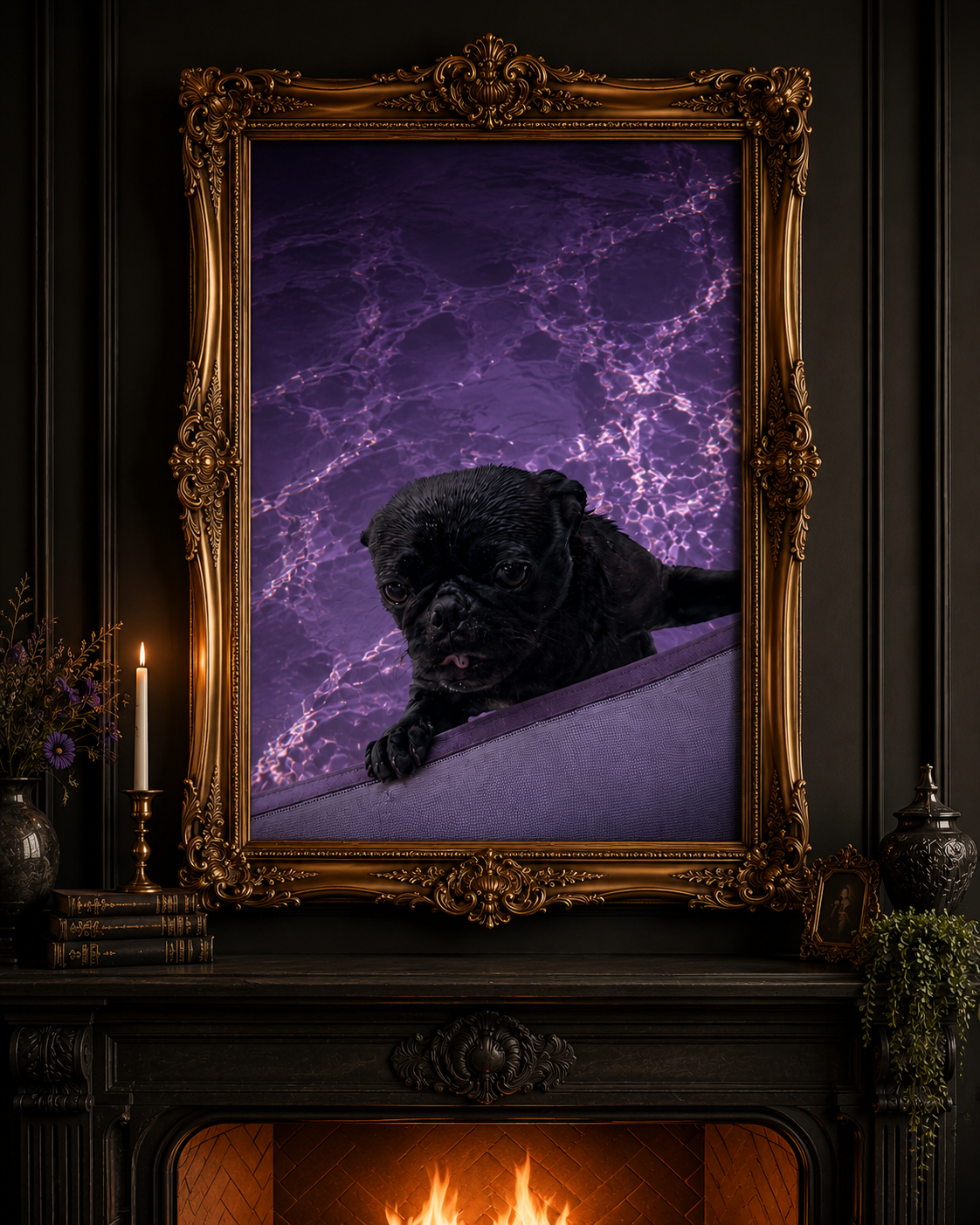 Distinguished Pug Portrait Vinyl Sticker