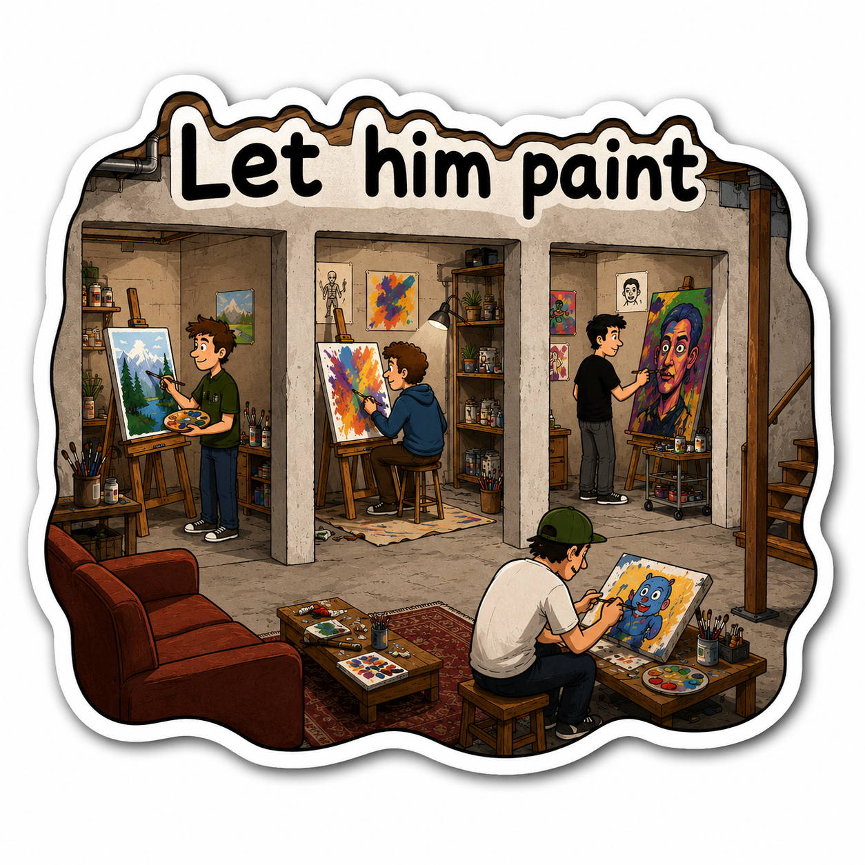 Gamer girl, let him paint vinyl sticker