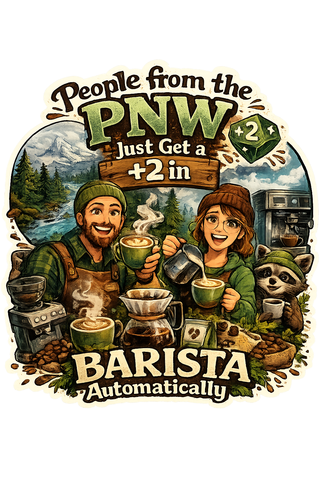 PNW Barista Bonus Vinyl Sticker
