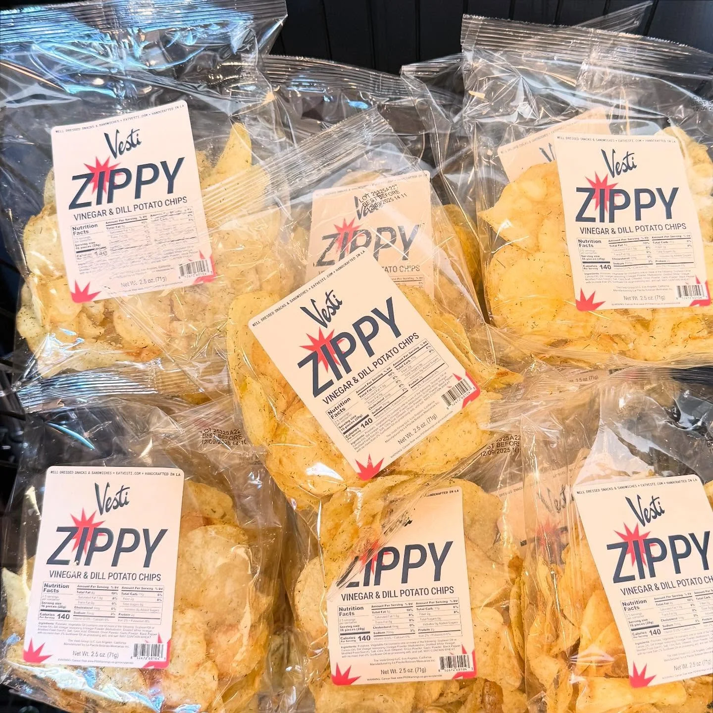 Thanks to our friends @thegoldenpoppymarket we now have @eatvesti Zippy Vinegar & Dill Potato Chips & Brown Butter Chocolate Chip Cookies - remarkably tasty and made locally!