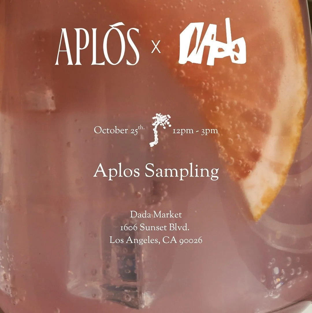 TODAY FROM 12-3 our friends @aplos.world will be offering samples of their NA cocktails.
