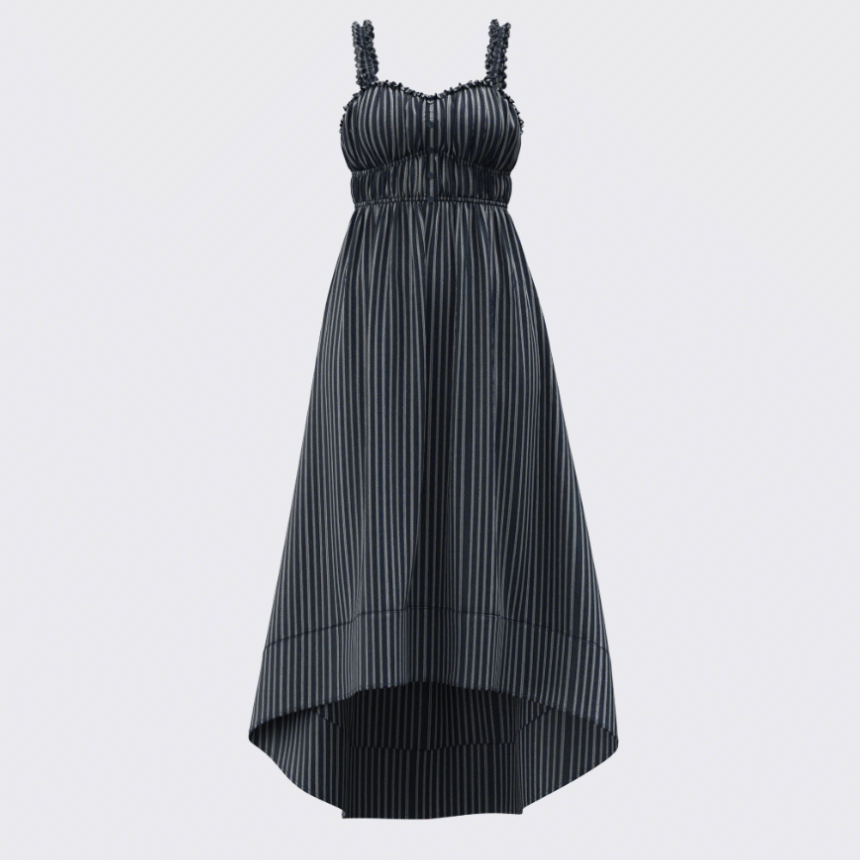 ruffle shirring dress set up DARK RR.gif