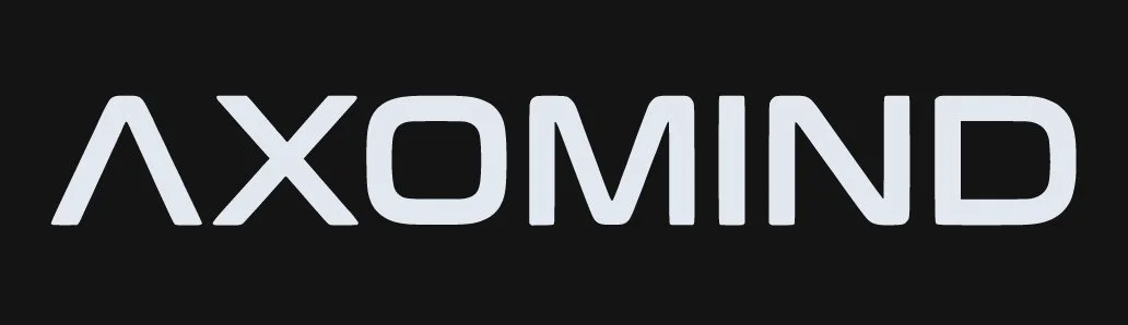 Axomind wordmark, dark background