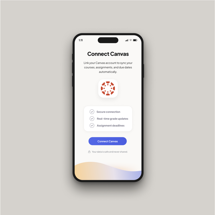 Connect Canvas screen