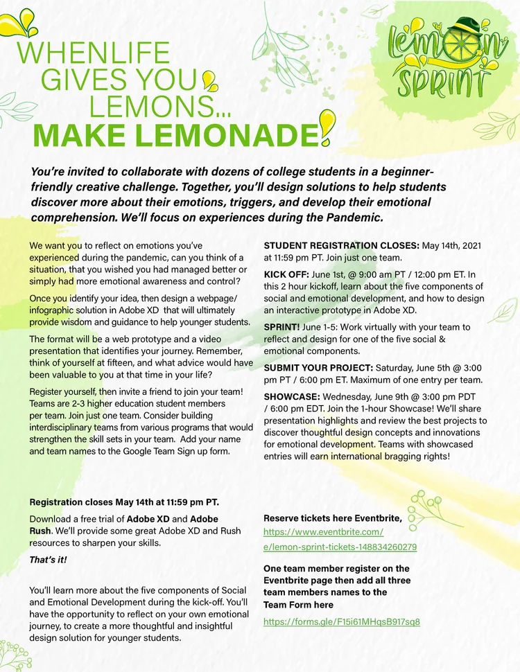 Lemon Sprint challenge poster