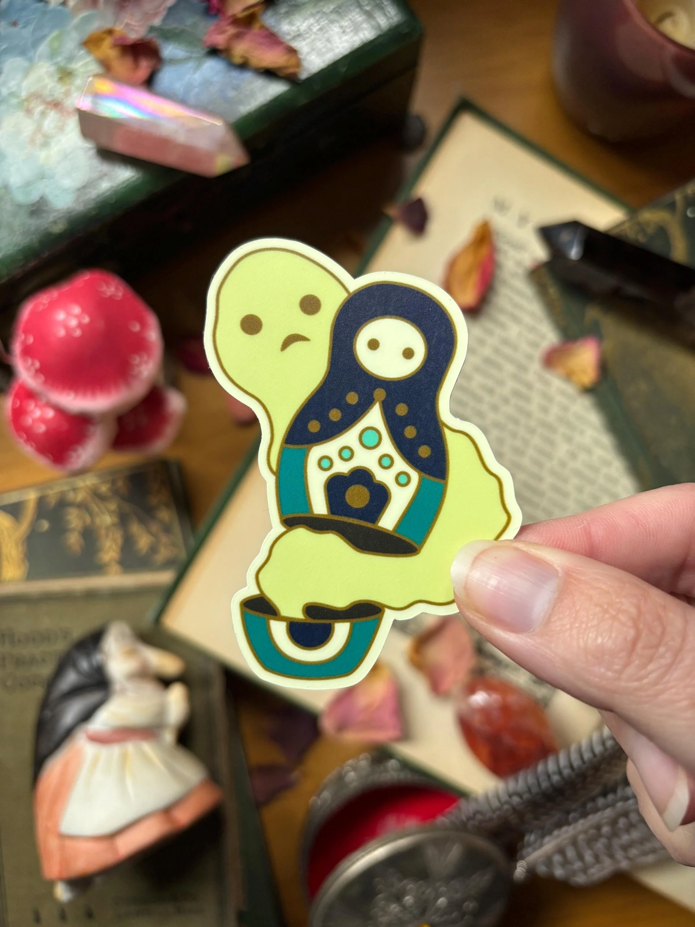 Glow-in-the-Dark Haunted Matryoshka Sticker