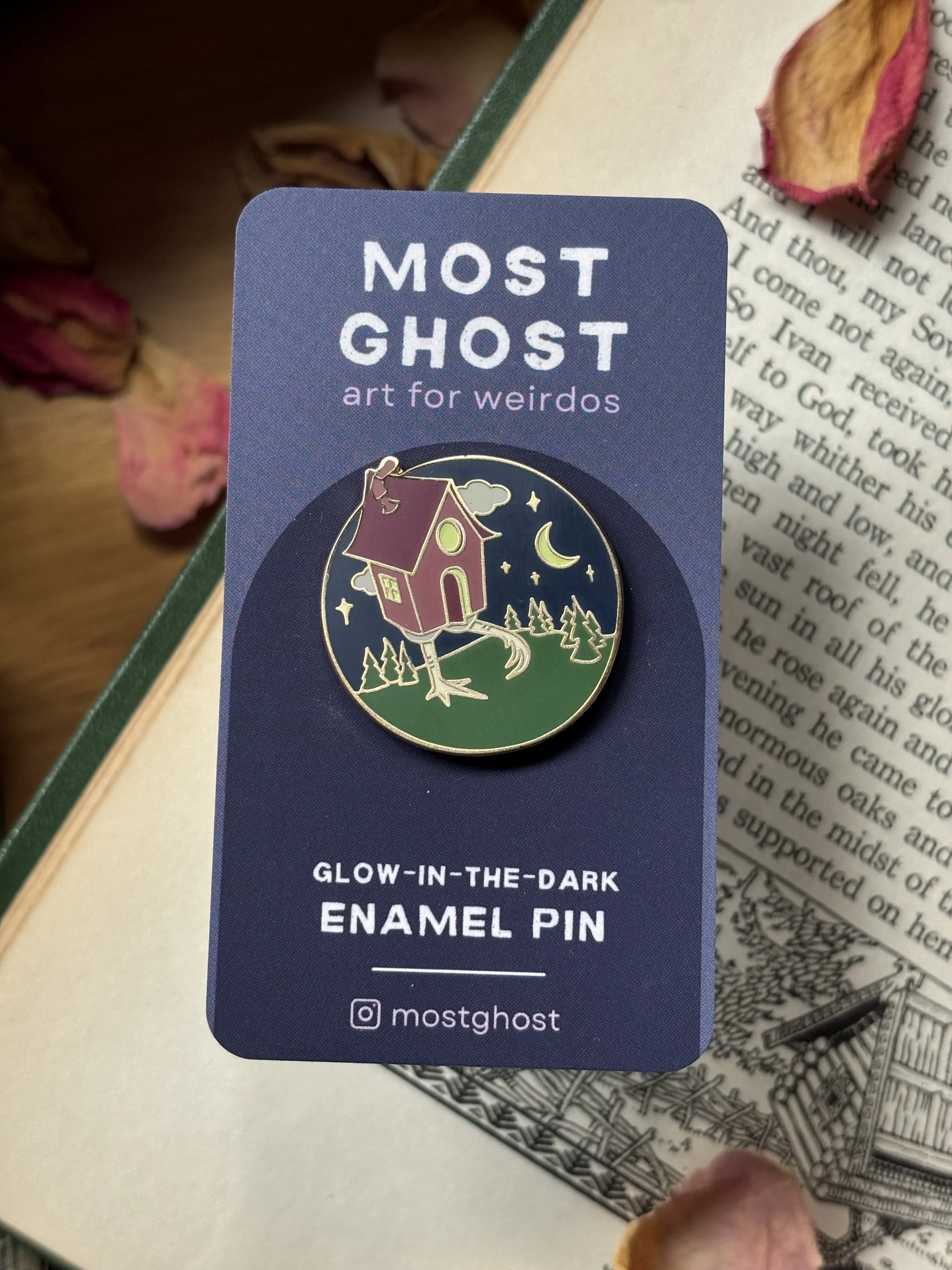 Glow-in-the-Dark Baba Yaga Enamel Pin