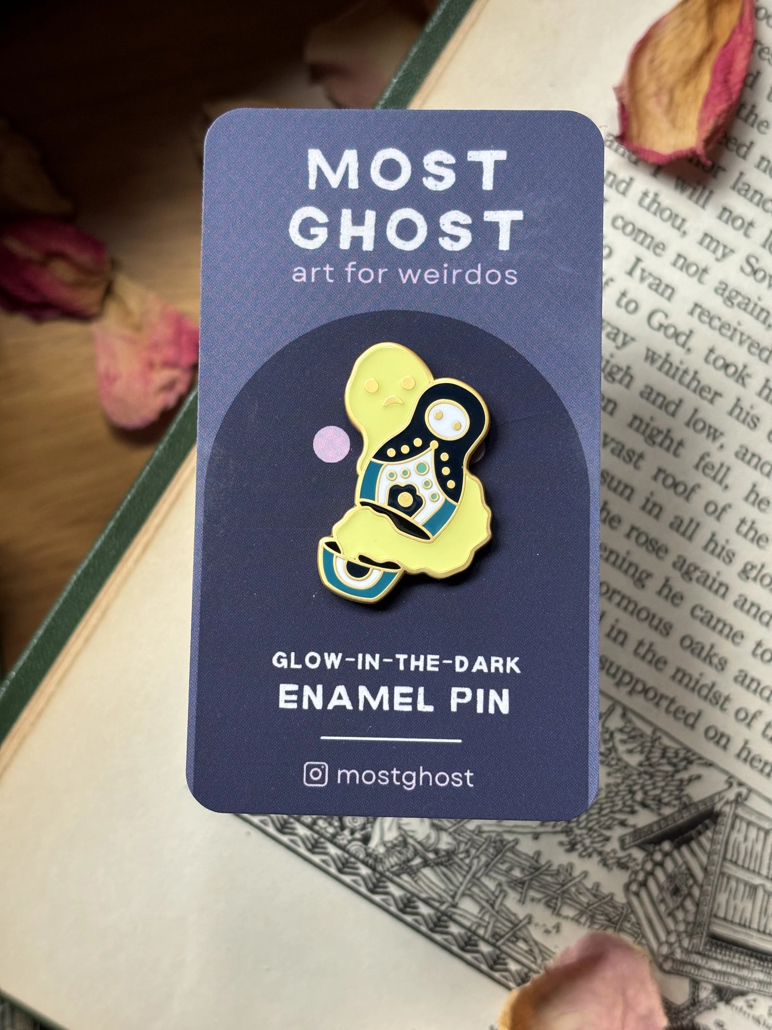 Glow-in-the-Dark Haunted Matroyshka Enamel Pin