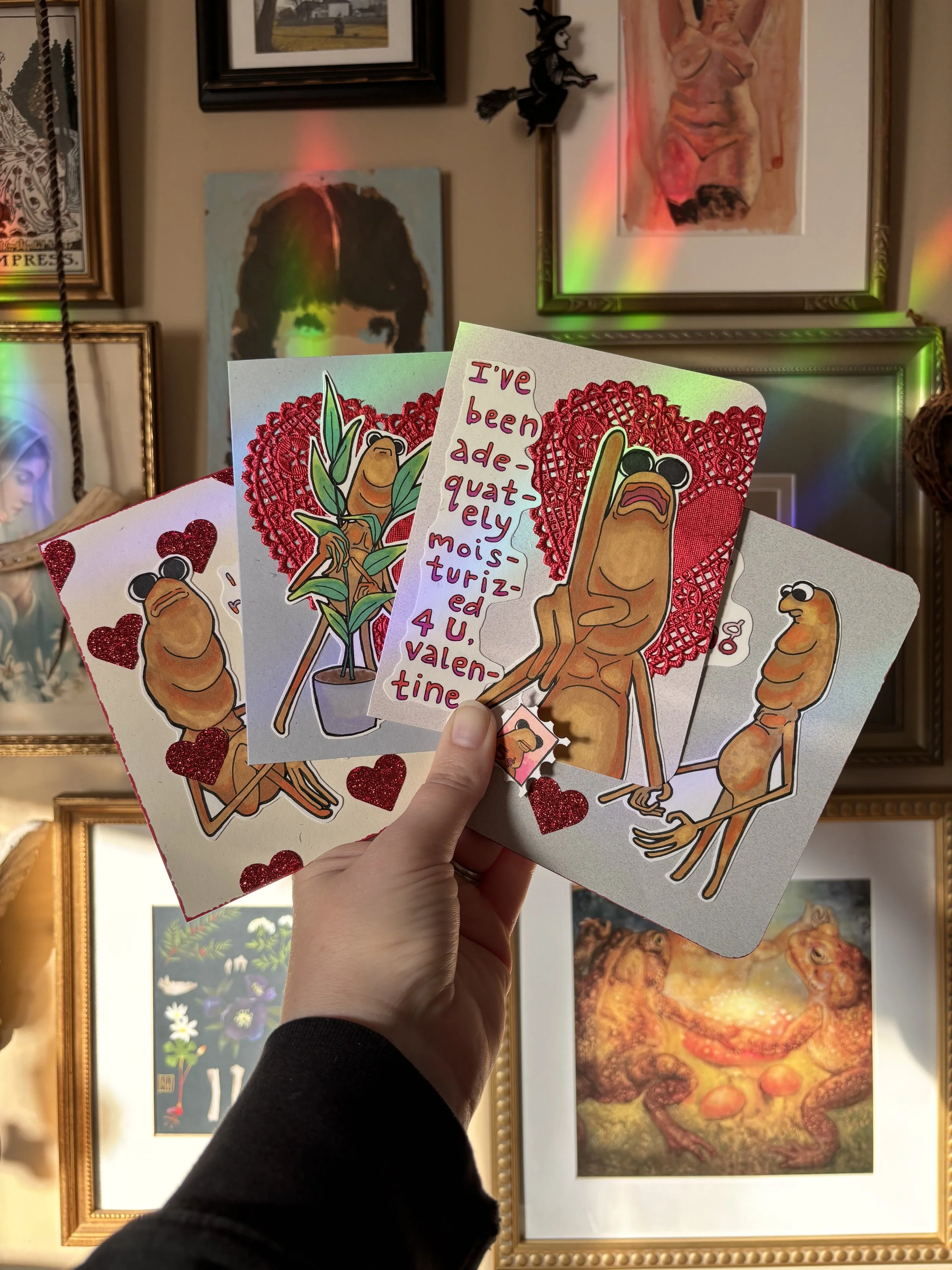 Illustrated "Marcus the VR Worm" Valentines Cards (SOLD)