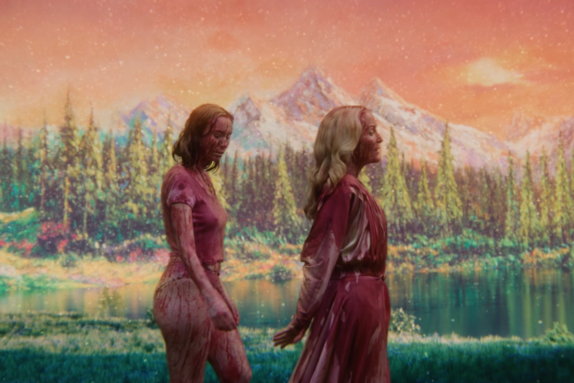 A Bloodsoaked Hannah Einbinder and Gillian Anderson Fall into a Gory Psychosexual Affair in 'Teenage Sex and Death at Camp Miasma' Trailer