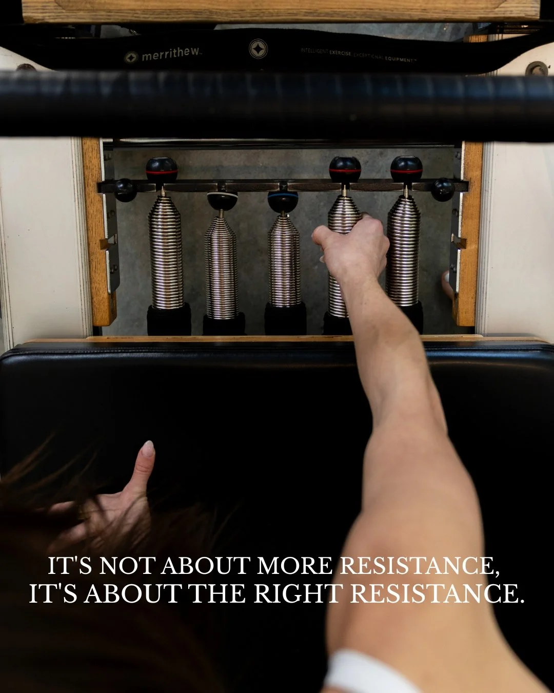 While different springs offer different levels of support and challenge&mdash;the goal remains the same!

Red is considered our heaviest spring. 
Blue is half the resistance of a red. 
And white carries a quarter of the weight. 

Reminder: heavier is