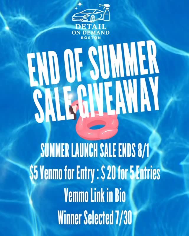 Summer’s winding down, but we’re not done yet.
We’re giving away a VIP Detail to one lucky winner.
$5 = 1 entry | $20 = 5 entries
Just Venmo us — link’s in the bio.
Winner picked 7/30
Summer Sale ends 8/1
Get in while