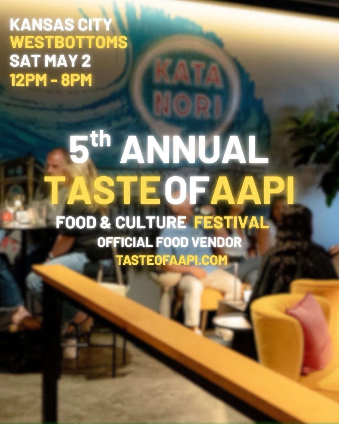This weekend.

We&rsquo;re bringing Kata Nori to the 5th Annual Taste of AAPI.

Limited menu. Fresh hand rolls. Made to order.

📍 West Bottoms
🗓 Saturday, May 2
⏰ 12PM &ndash; 8PM
(or until we sell out)

#katanorikc #tasteofaapi #kcfoodie #kcfoodie