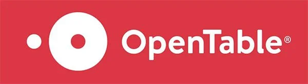 OpenTable logo on a red background