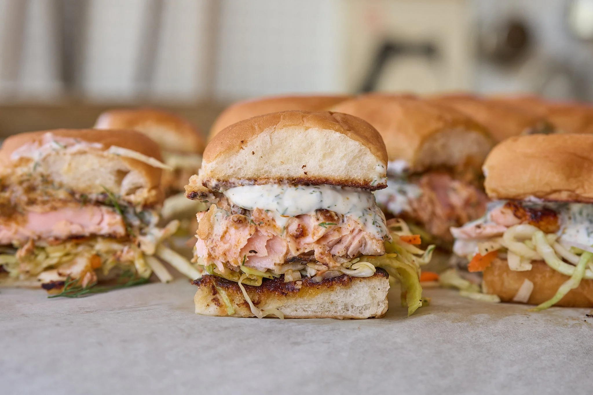 Blackened Salmon Sliders