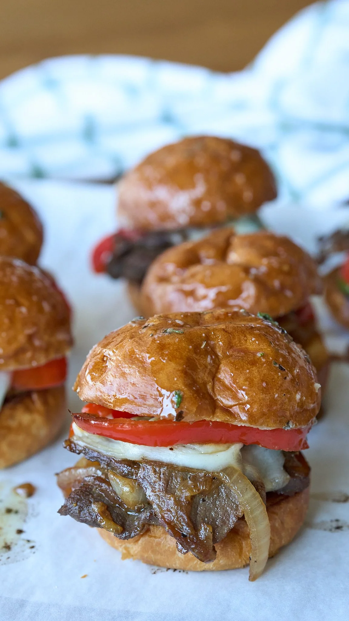 Lamb Cheesesteak Sliders