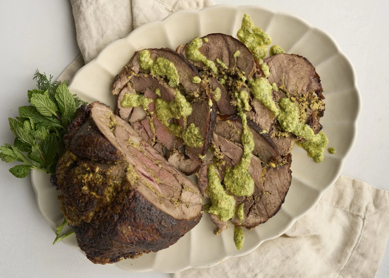 Spring Pesto-Stuffed Leg of Lamb