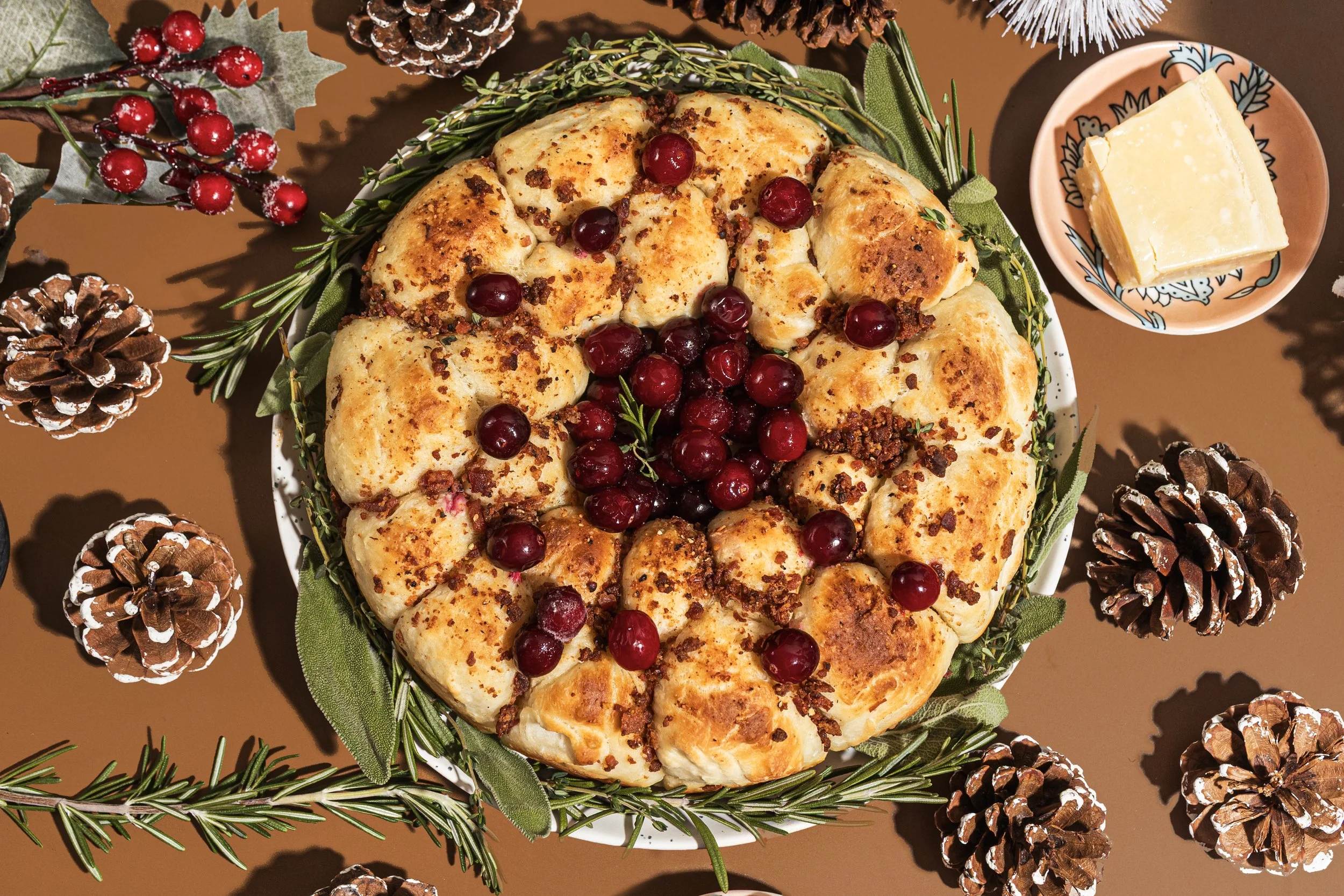 Carbonara Dinner Roll Wreath