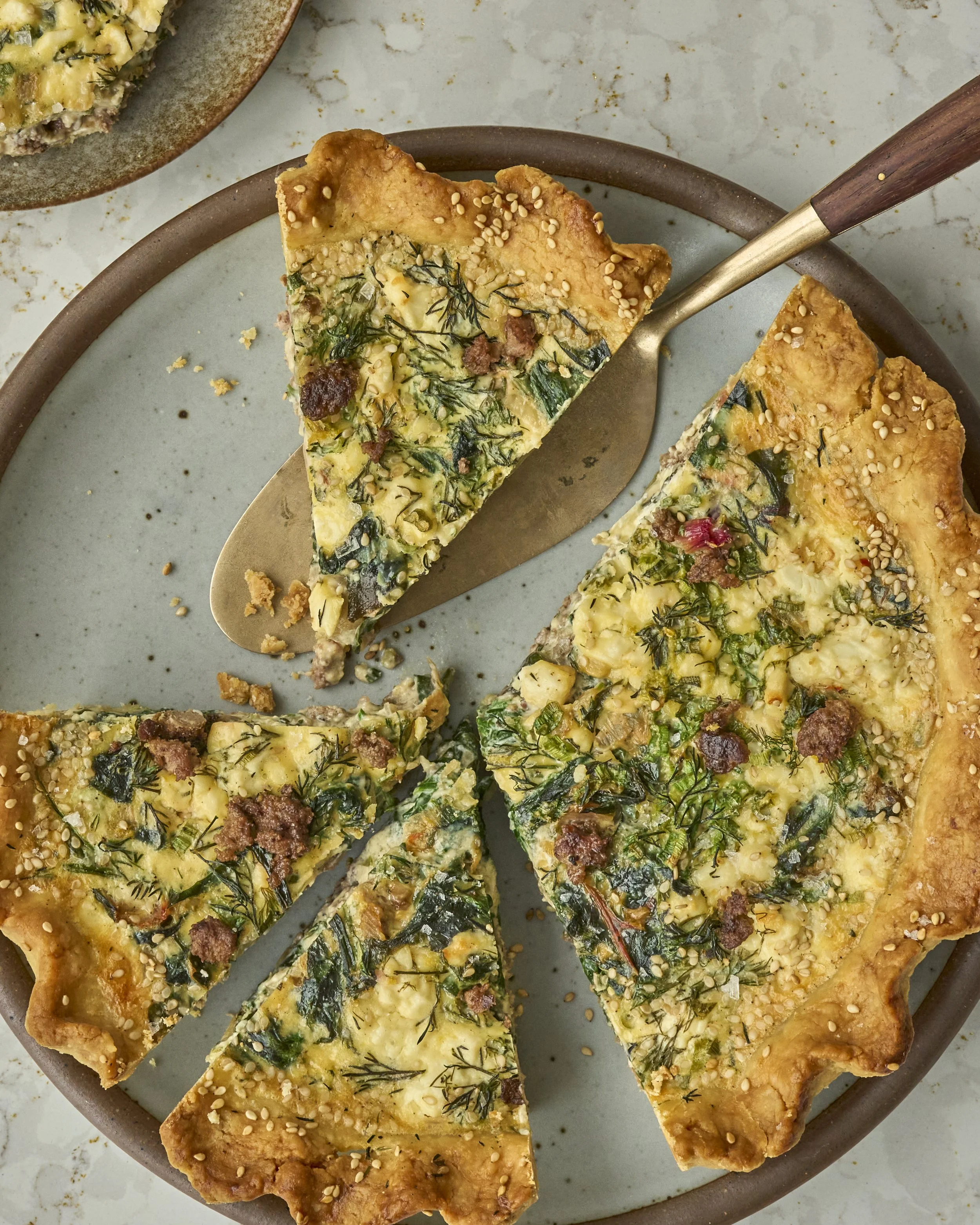 American Lamb and Greens Quiche