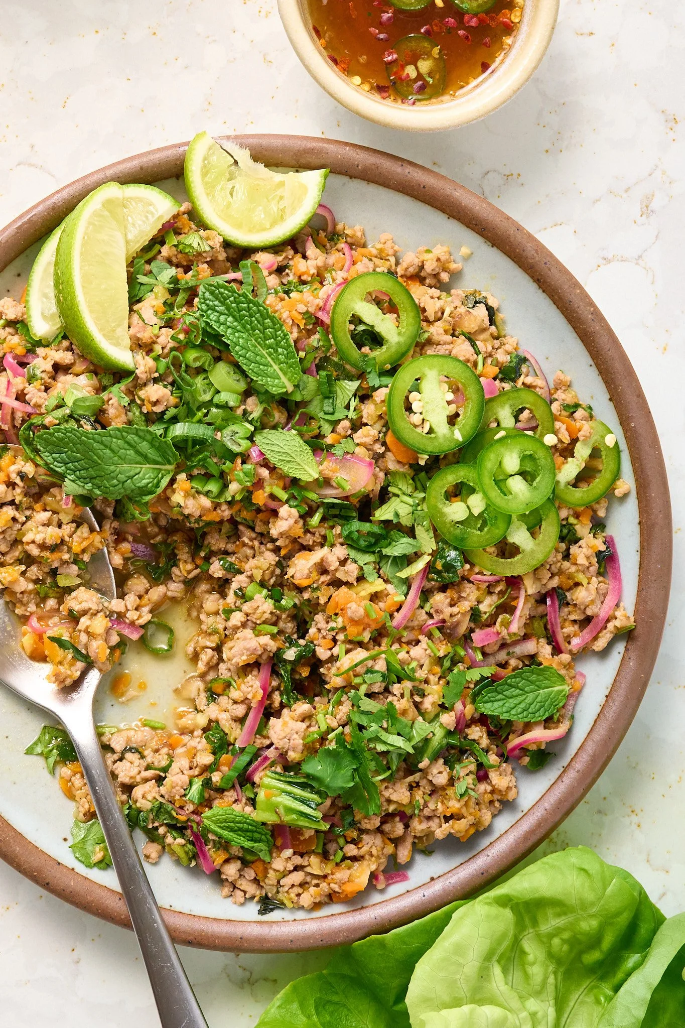 Earth Month Fridge Cleanout Cooking: Larb (Thai Herb Salad)