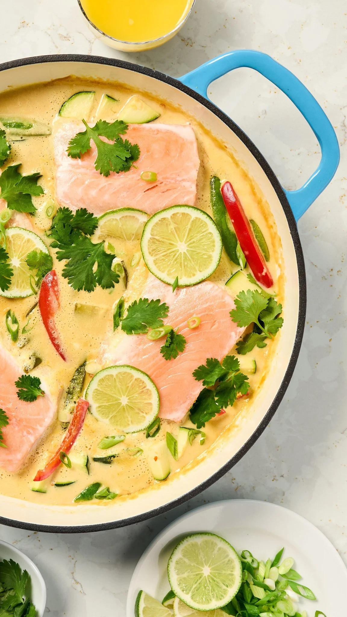 Florida Orange Juice Poached Salmon with Ginger and Coconut Milk