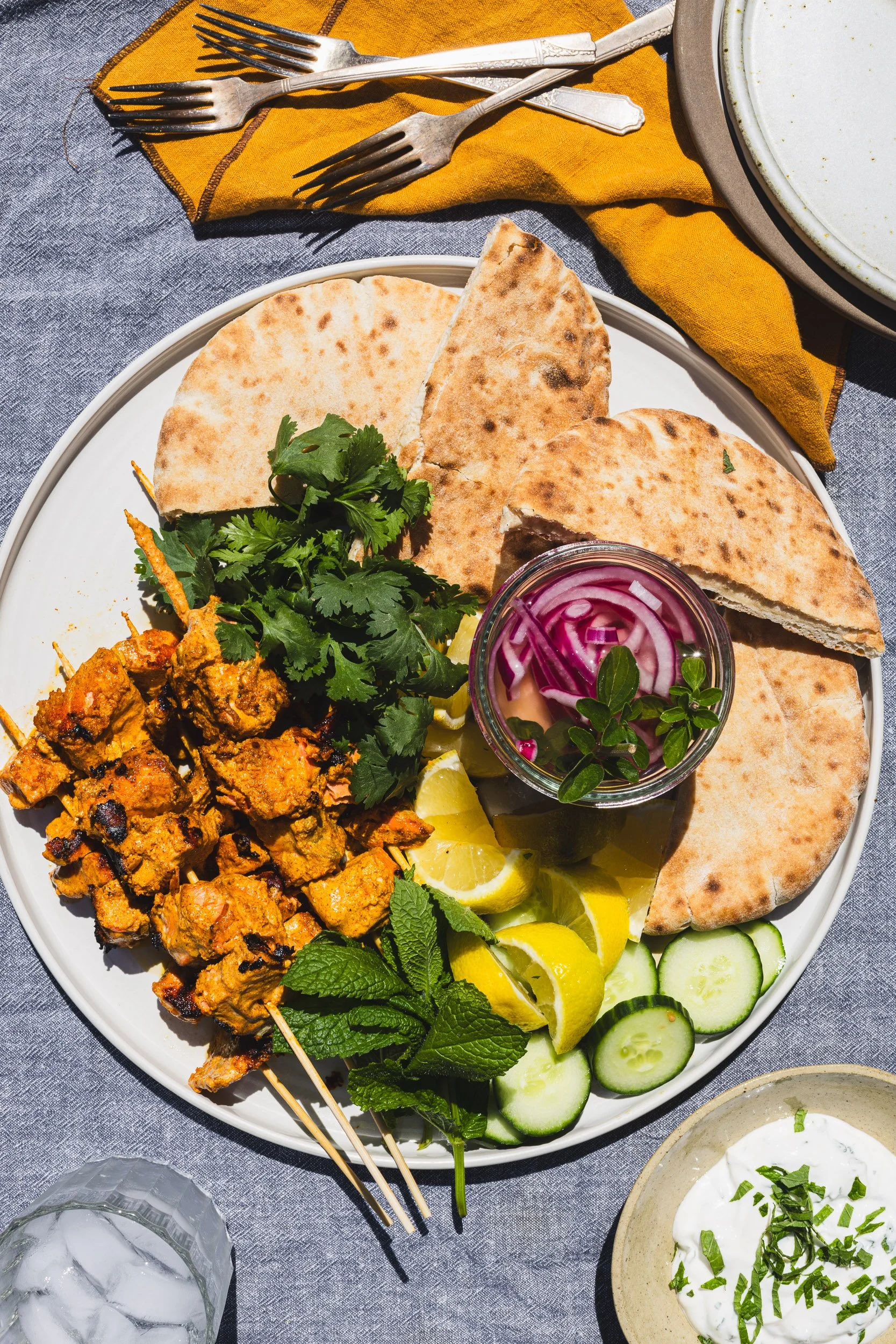 Tandoori-Spiced Wild Alaska Sockeye Salmon Skewers