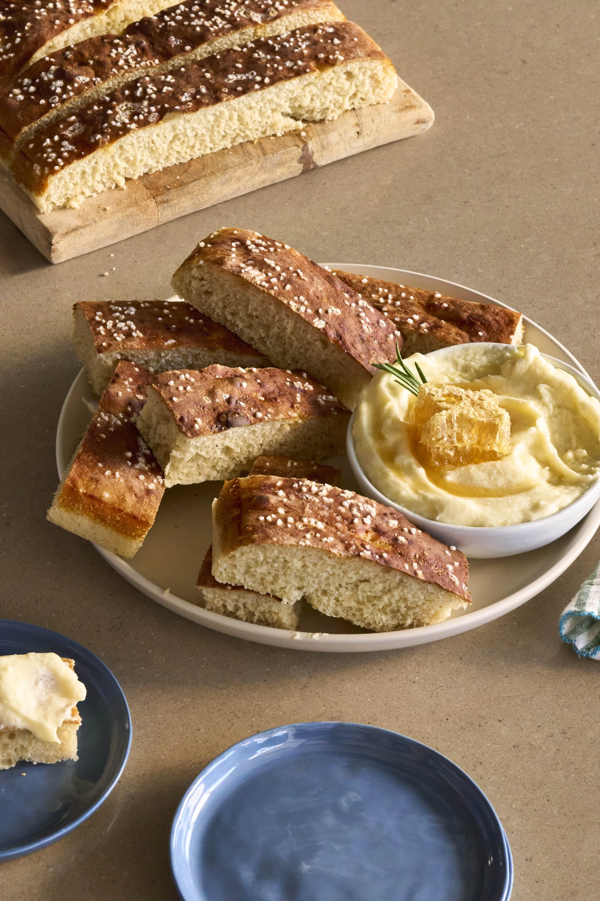 Soft Pretzel Slab with Whipped Brie