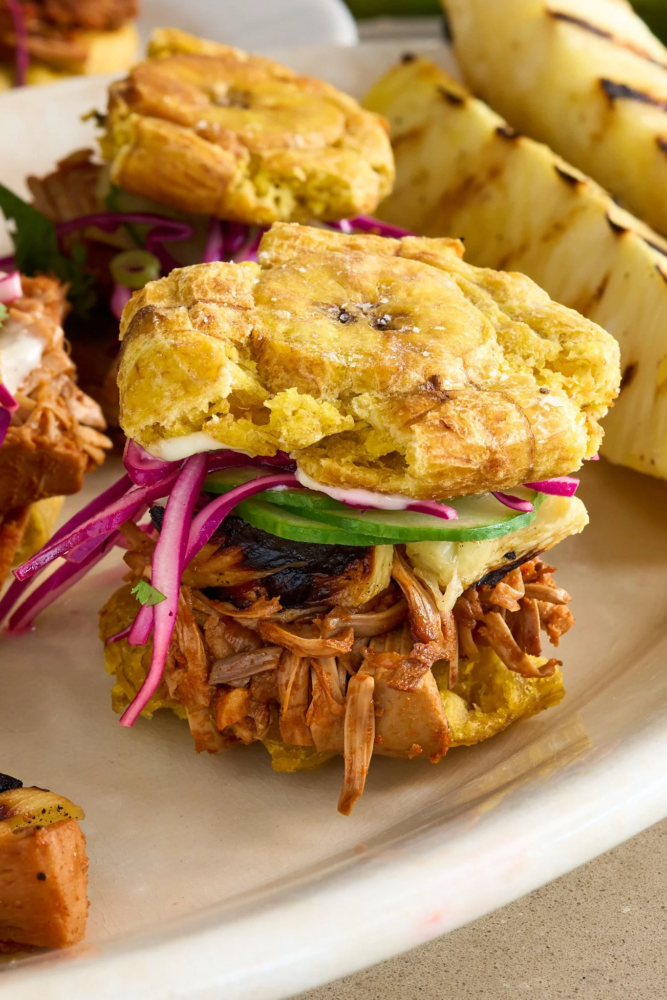 Korean BBQ Jackfruit Sliders with Charred Pineapple