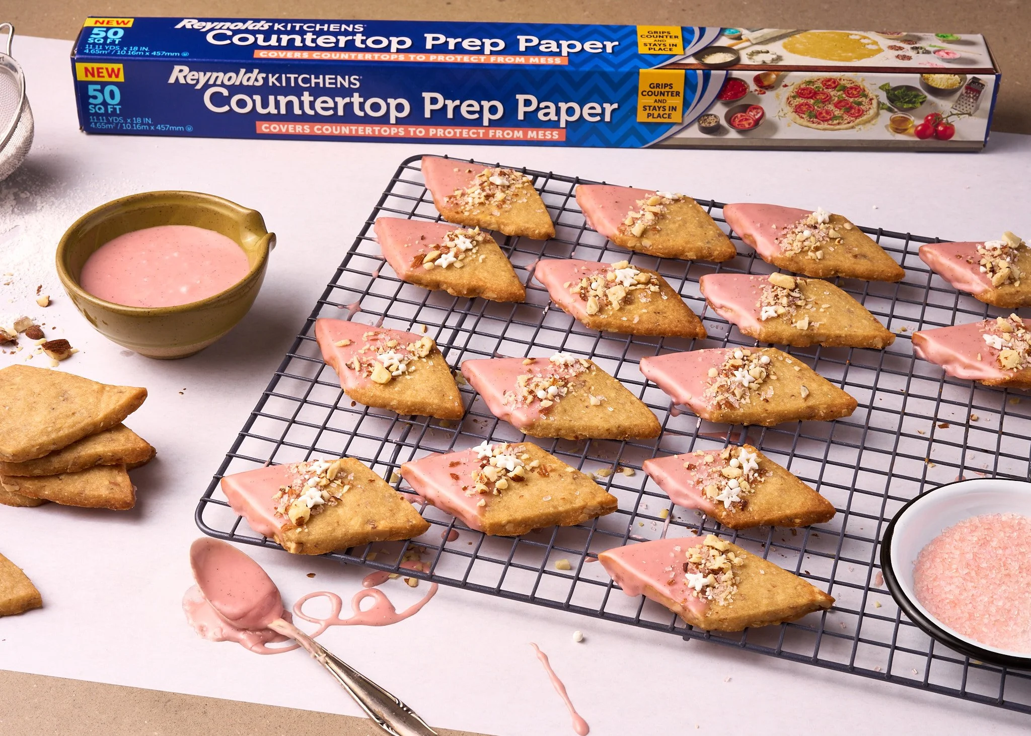 Almond Shortbread with Cherry Glaze