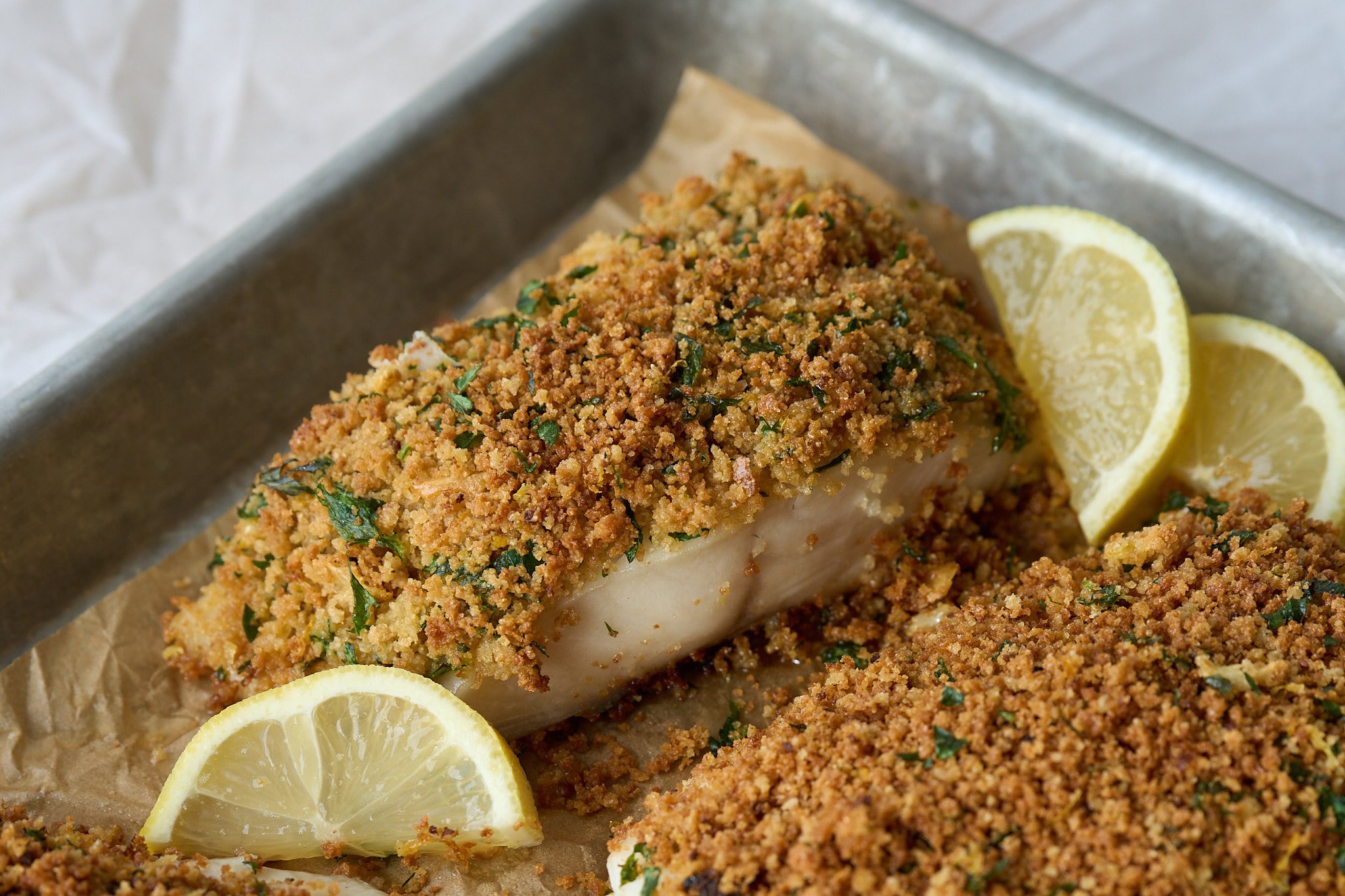 Baked Sablefish with Crispy Breadcrumbs 