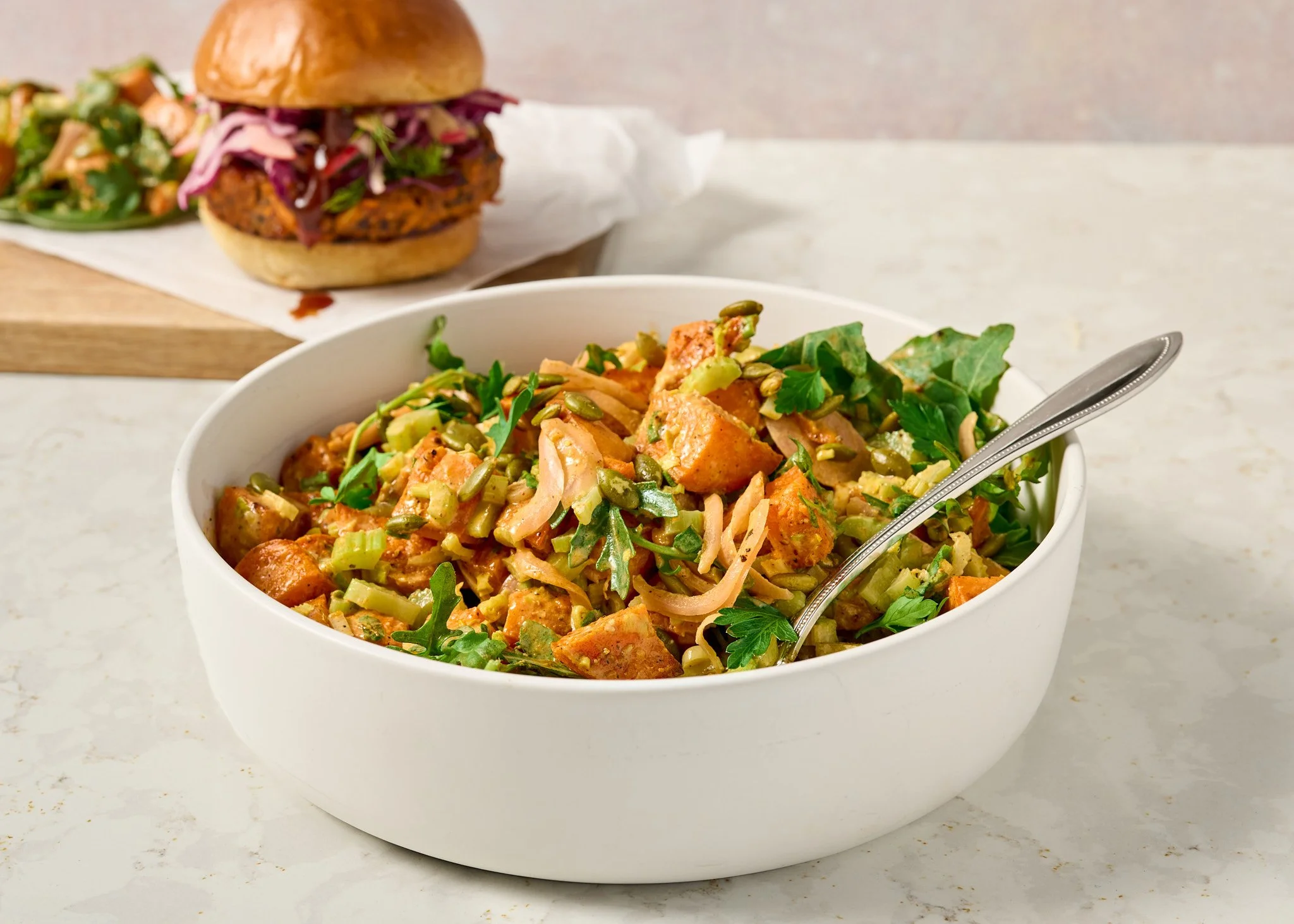Roasted Sweetpotato Salad with Tahini-Lemon Dressing