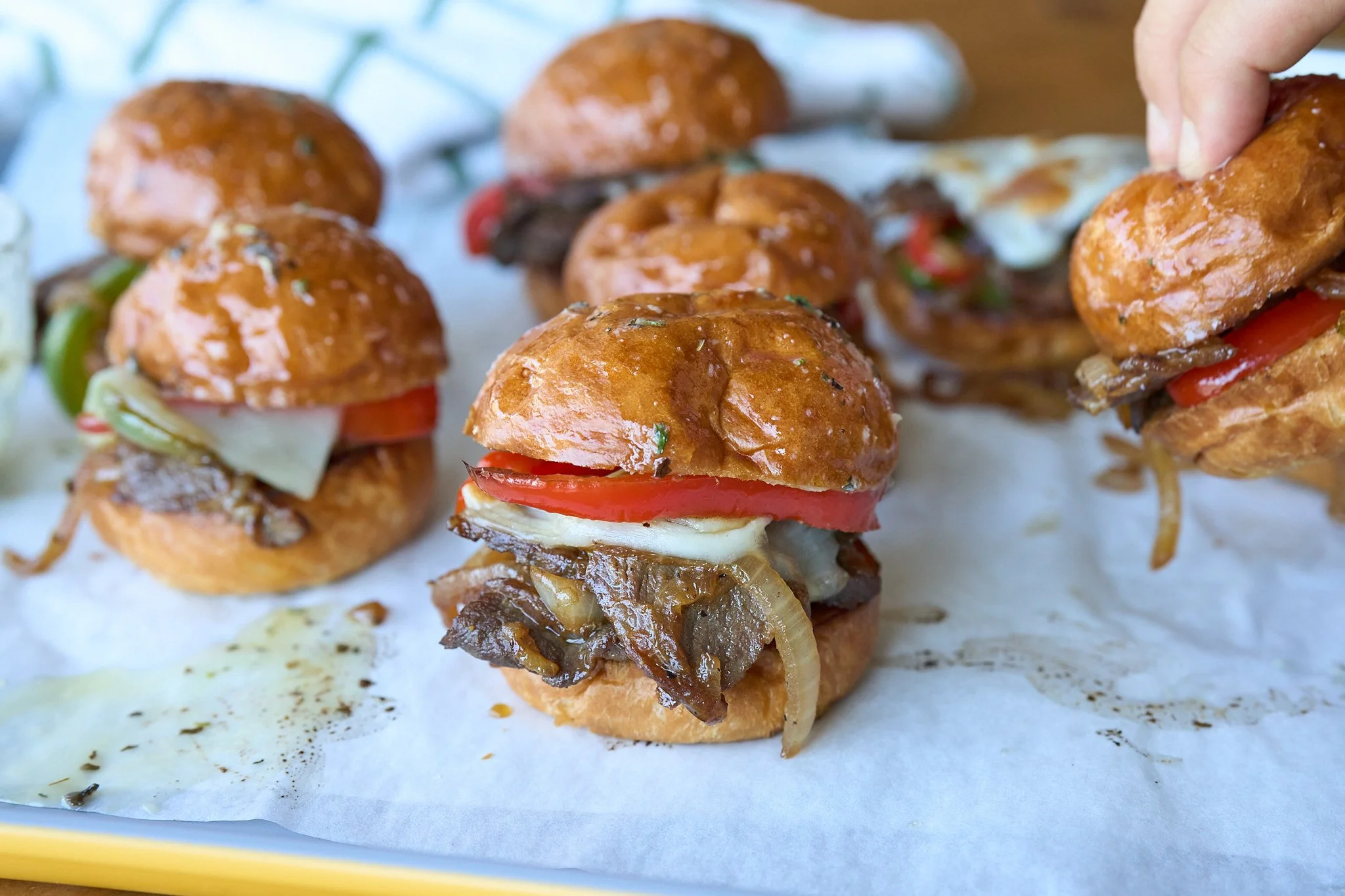 Lamb Cheesesteak Sliders