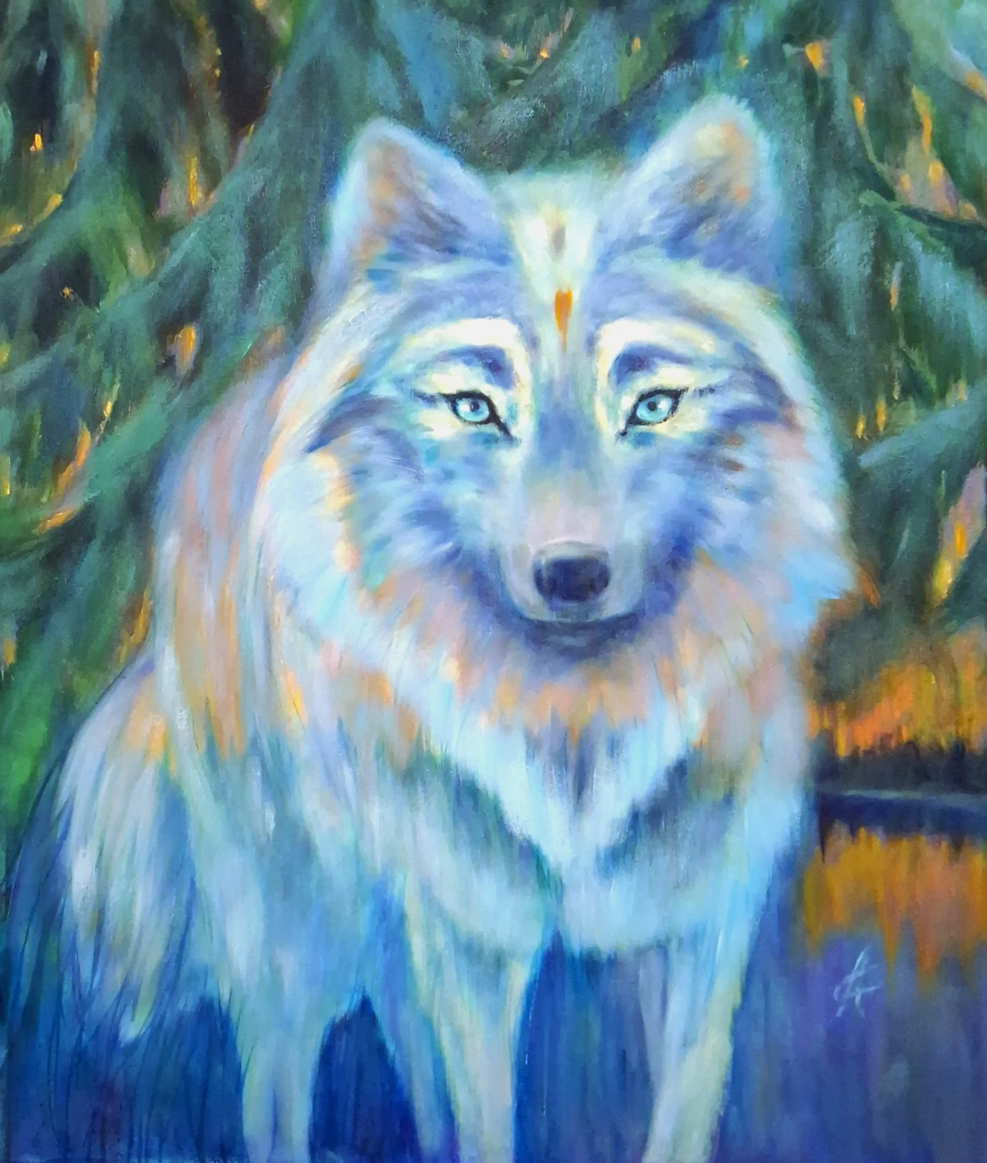 "Here comes the mystery"  52x 61 cm (20.5×24")  mixed media, oil on canvas  750 CAD