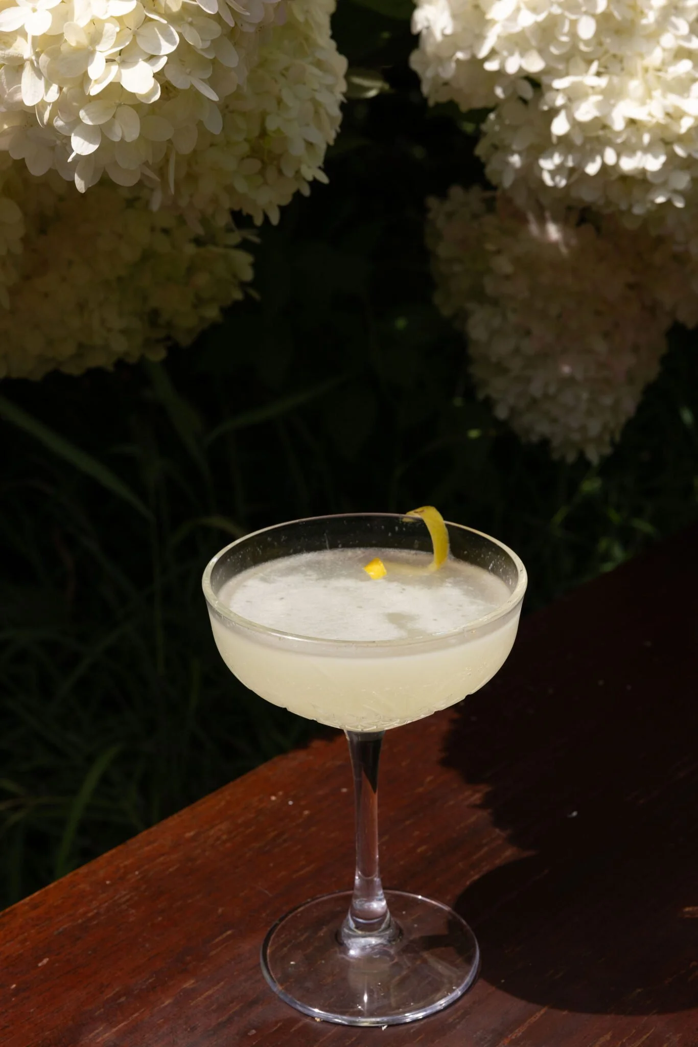 For a seasonal cocktail menu.

 Gin
 Pear Eau de Vie
 Junmai Genshu
 Lemon
 Absinthe