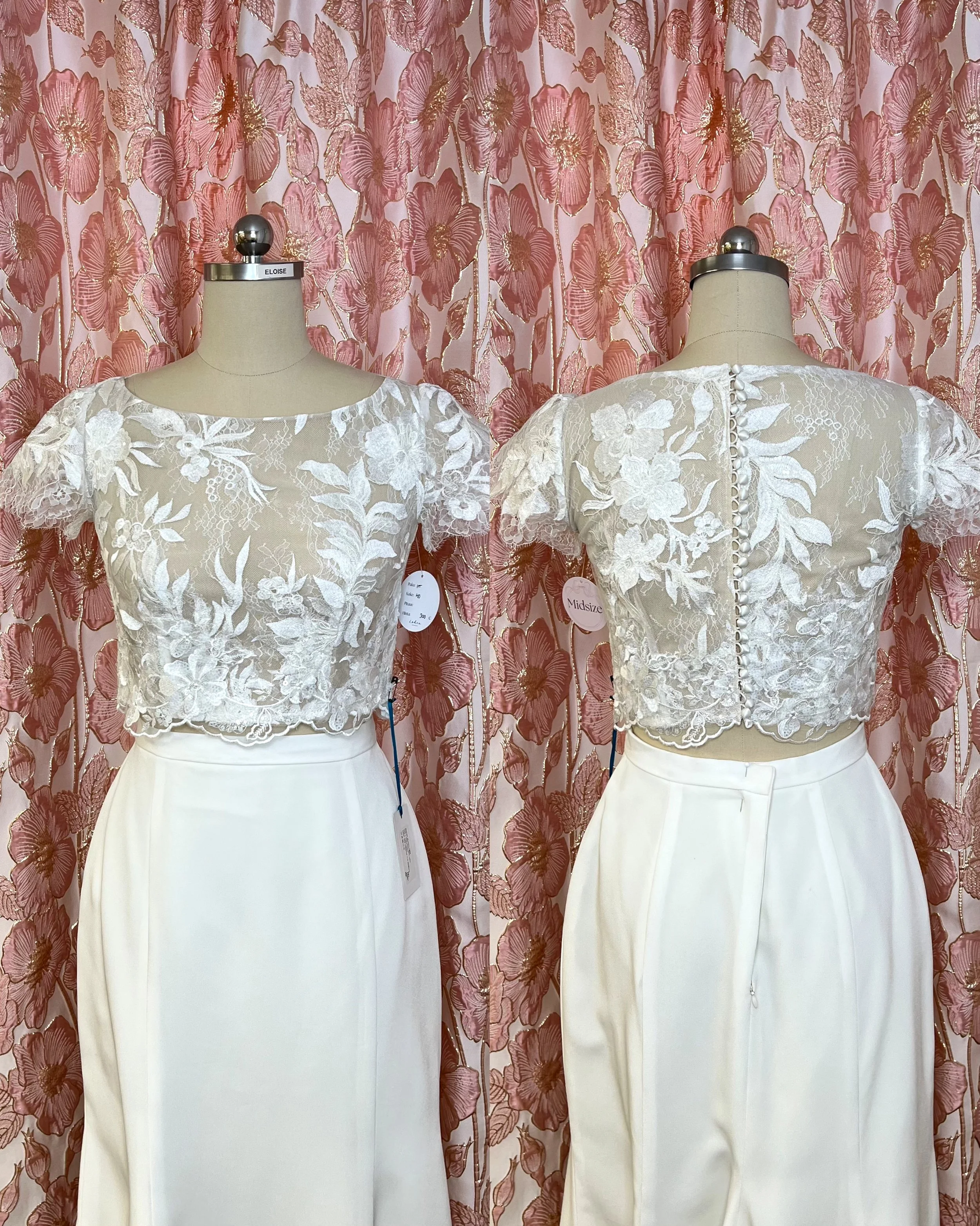 Heidi Tuisku Joanna hääpuvun yläosa