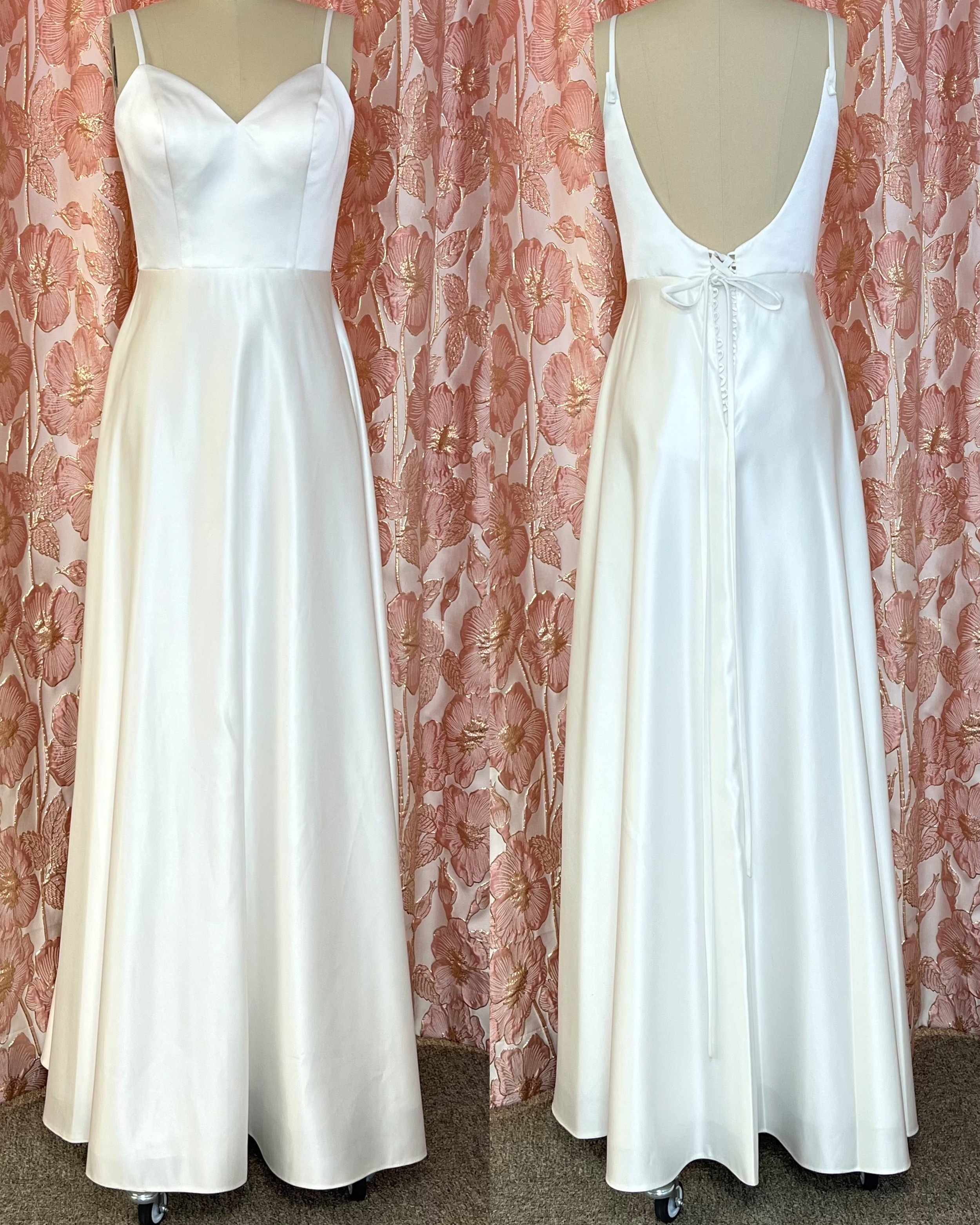 satiininen häämekko