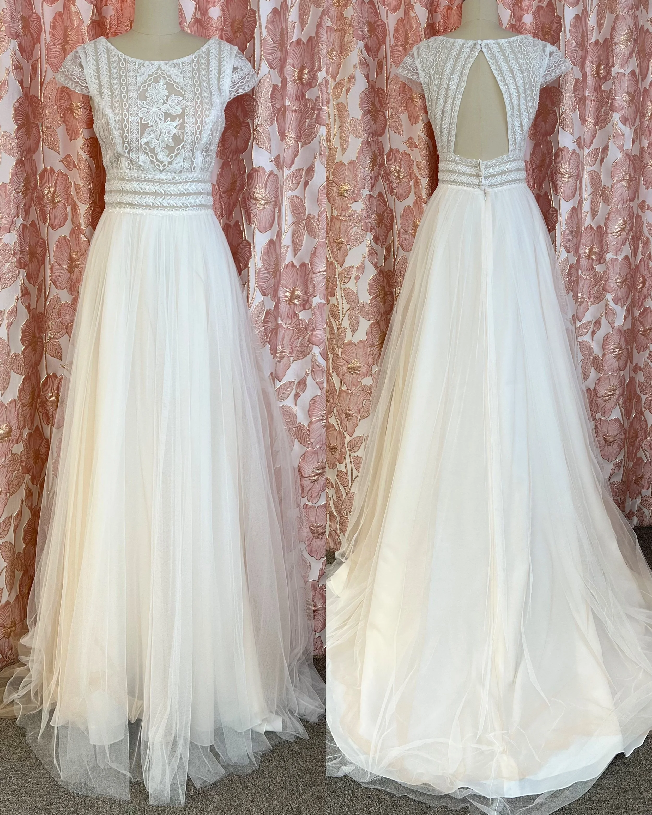 Edullinen tylli hääpuku