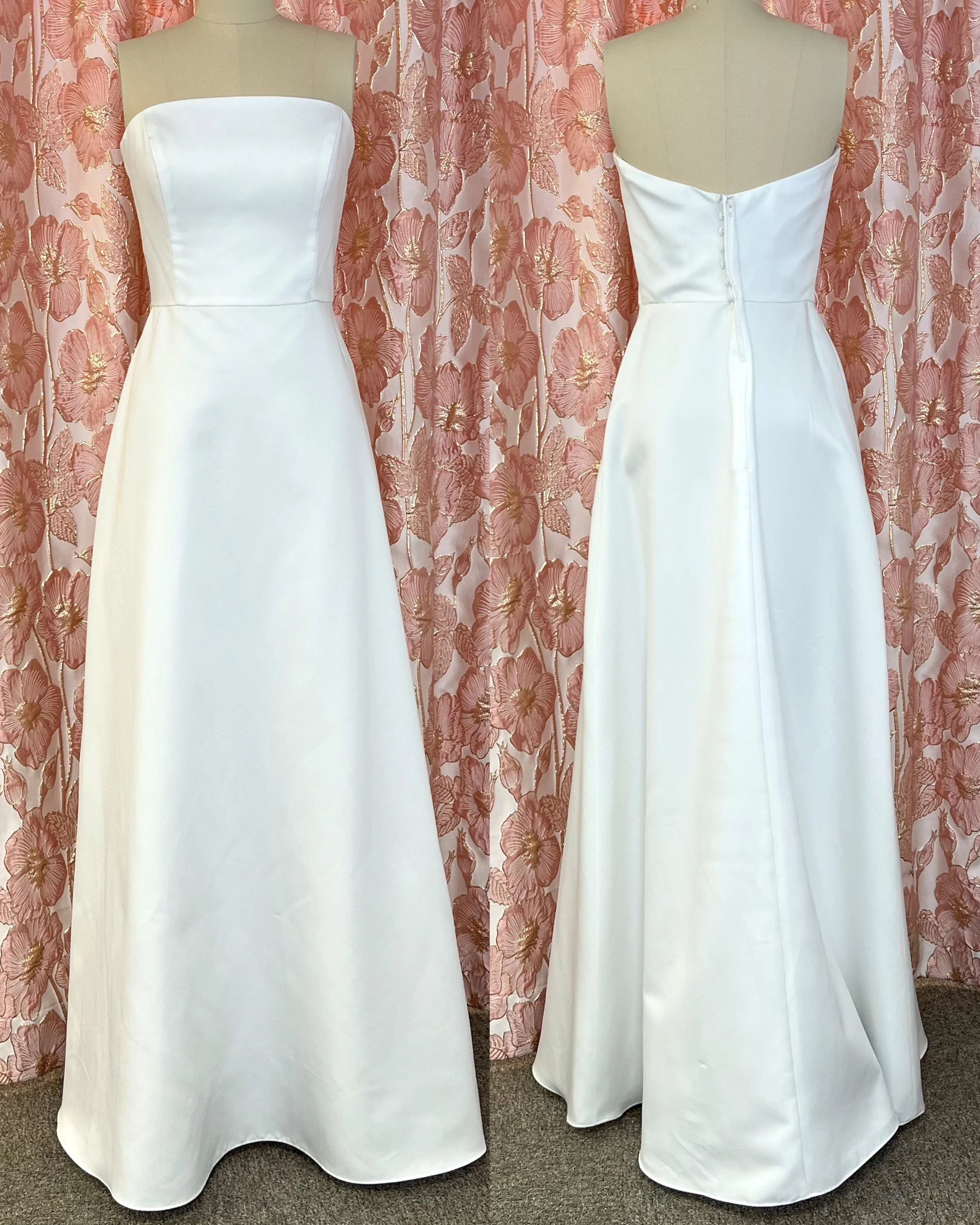 Edullinen satiinihäämekko