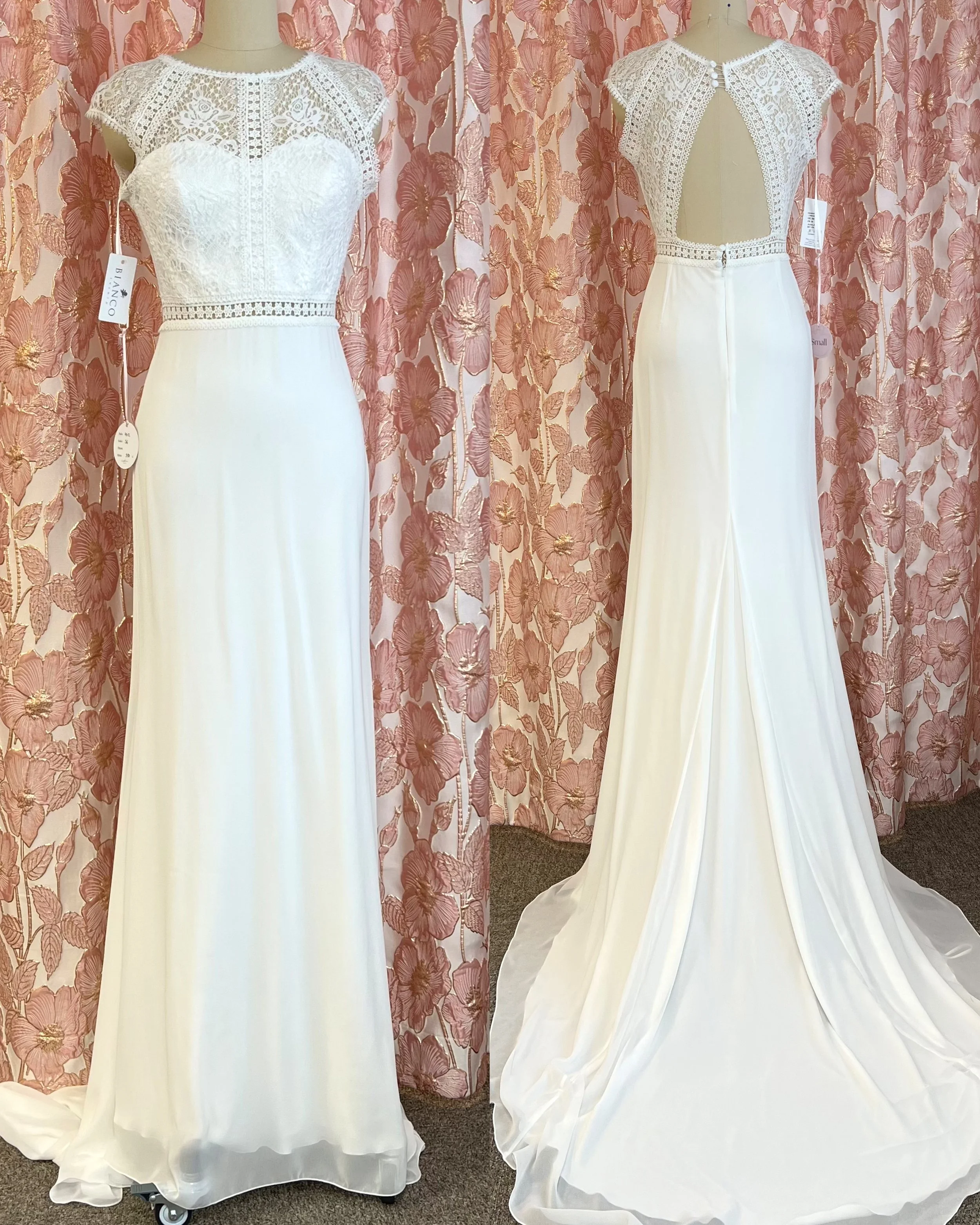 Edullinen sifonki hääpuku