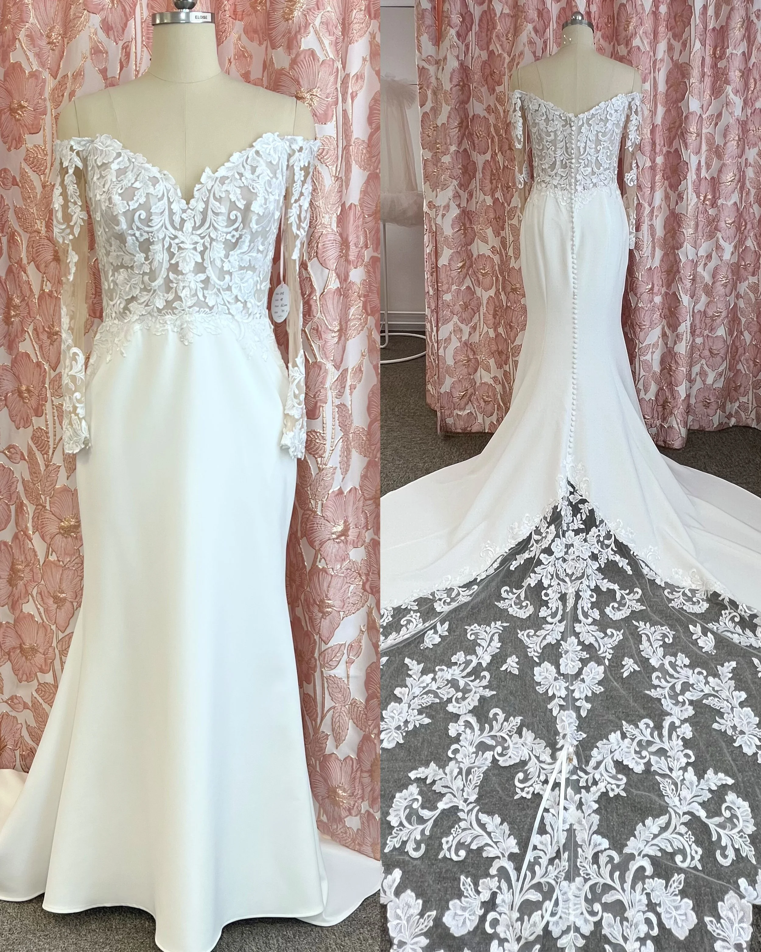 sincerity käytetty offshoulder hääpuku