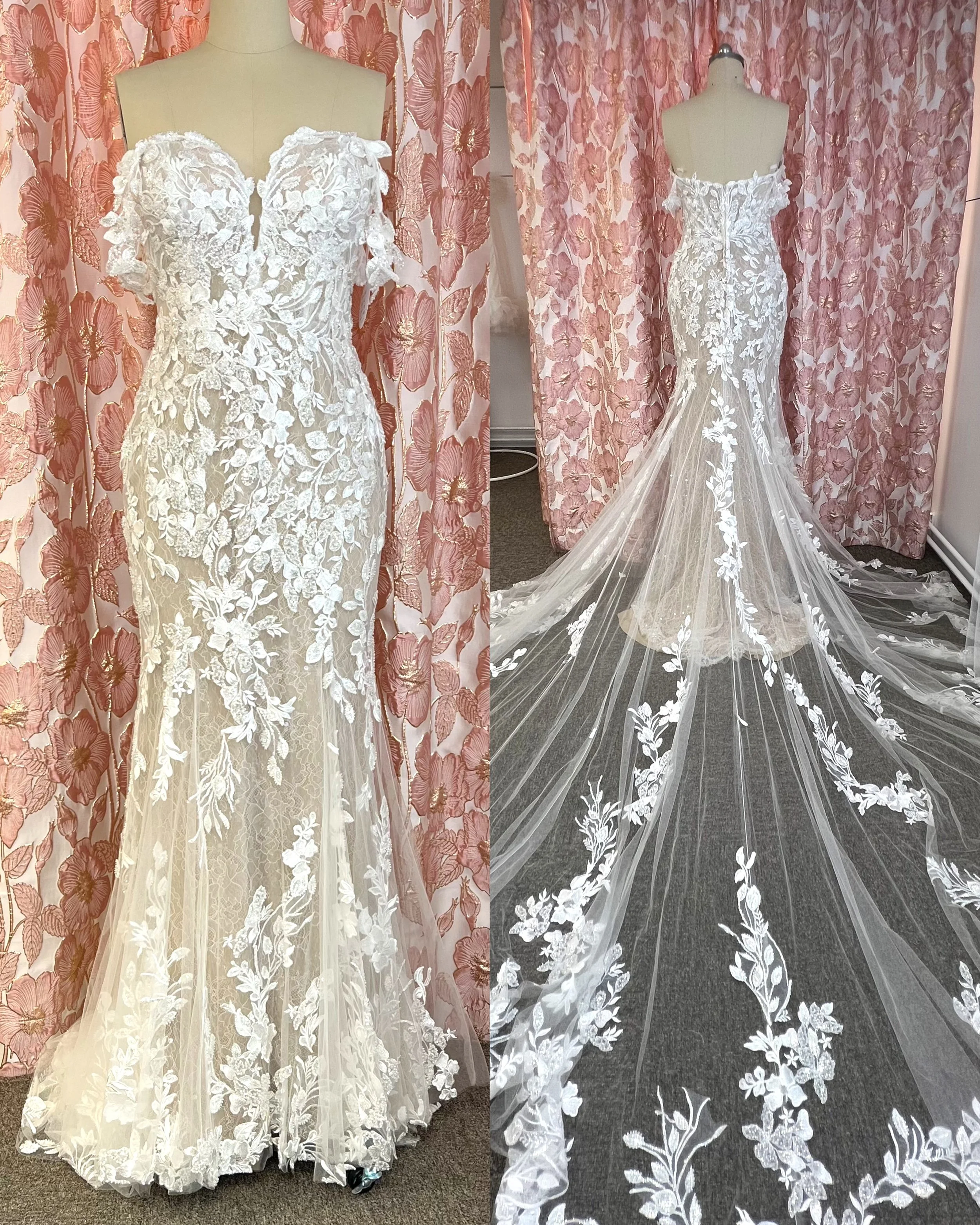 Badgley Mischa käytetty pitsihääpuku