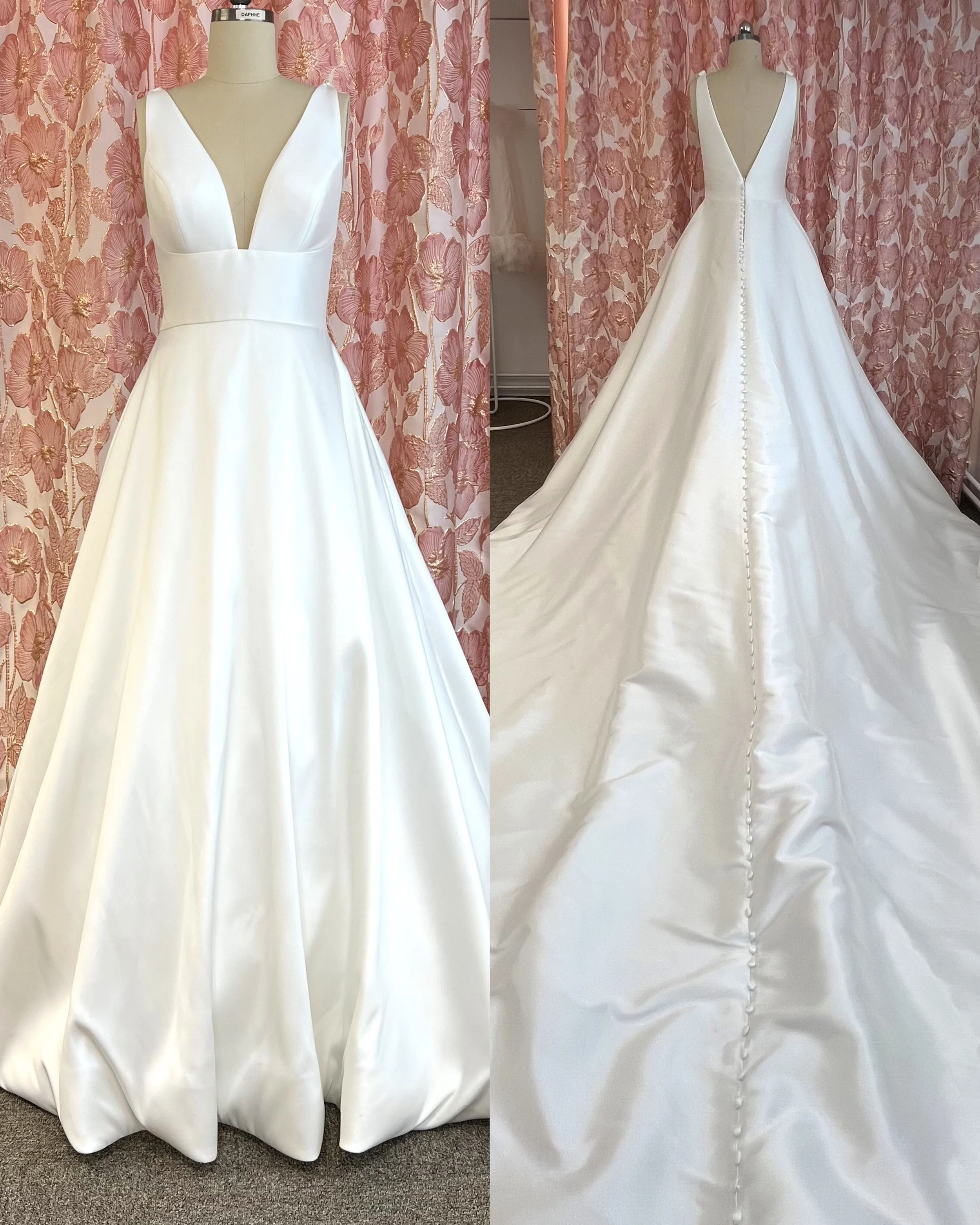 Klassinen ball gown käytetty hääpuku