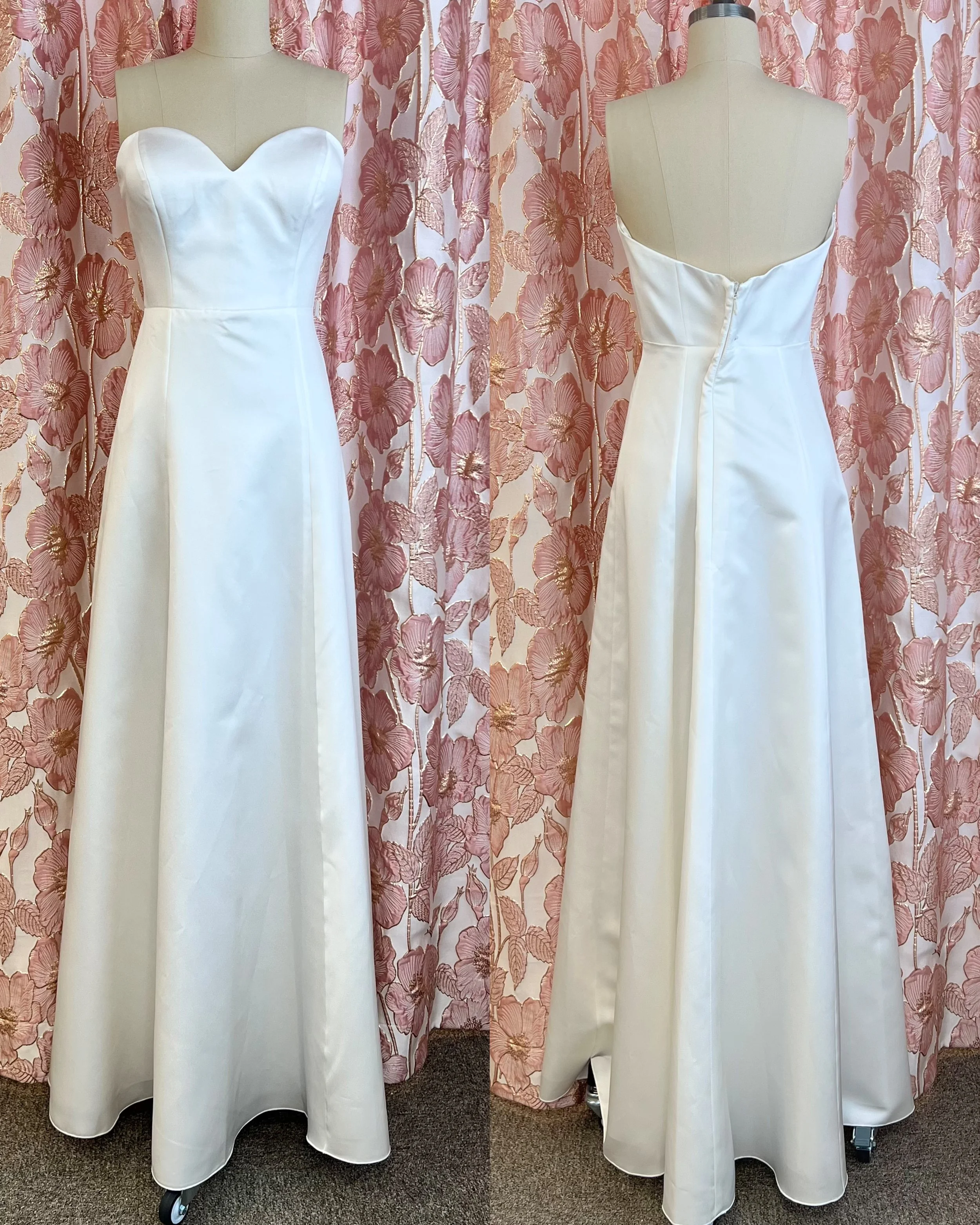 Yksinkertainen edullinen häämekko satiinia