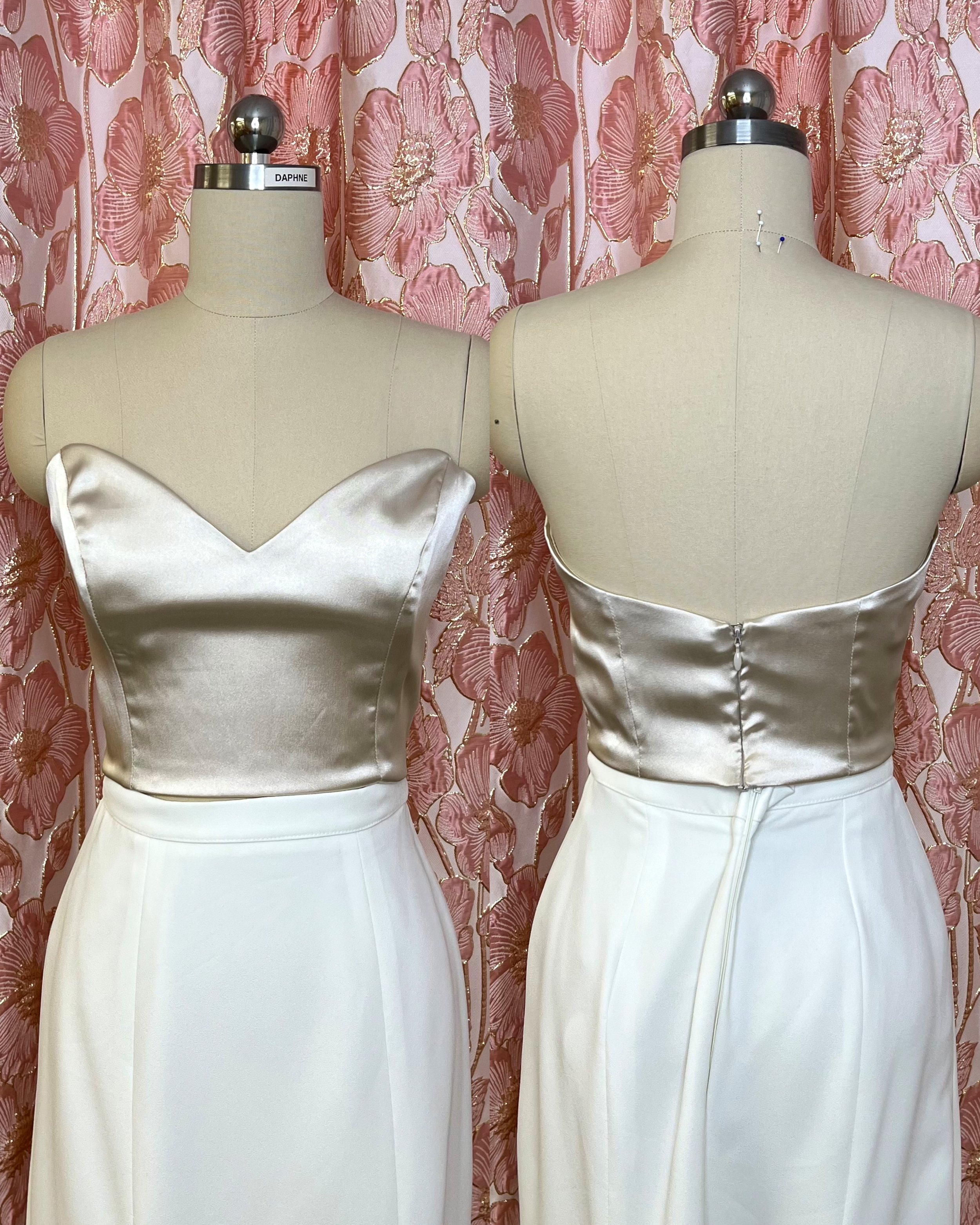 Nudenvärinen satiinikorsetti