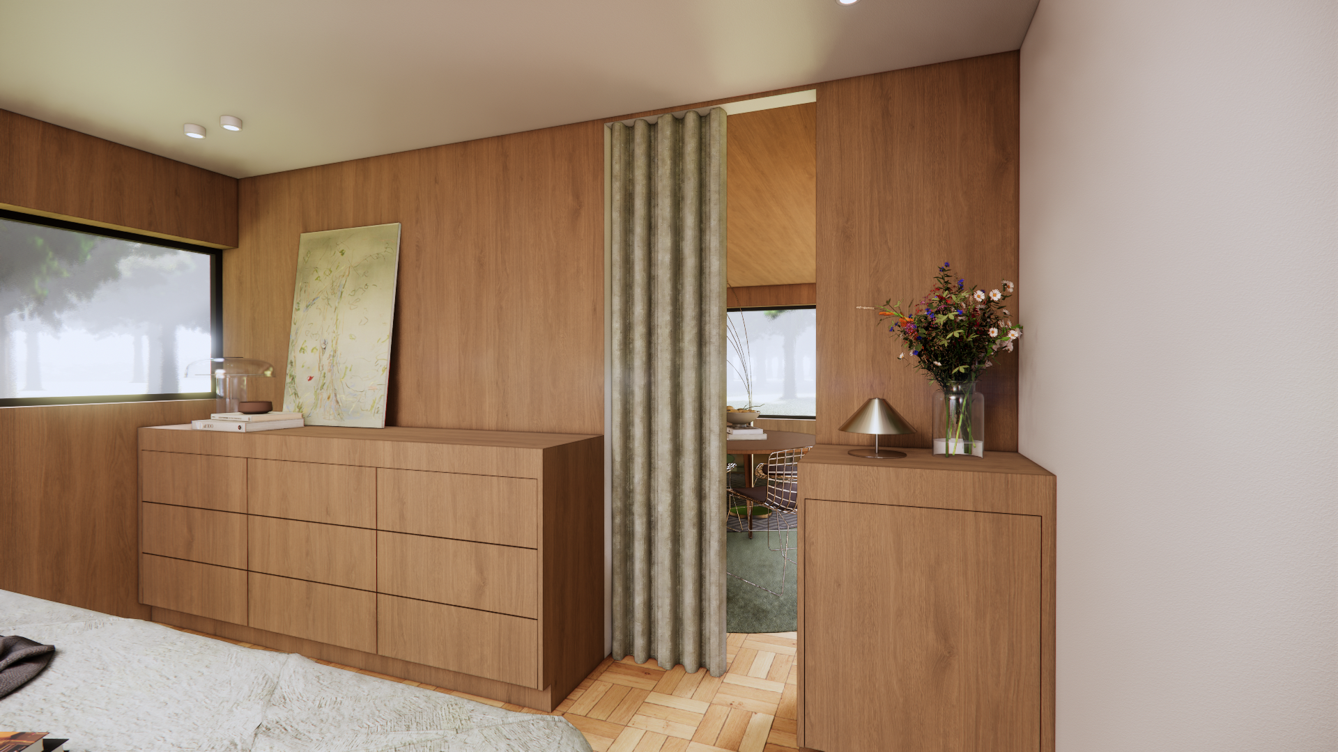 Eigentijds slaapkamer, warm, elegant door studio forma, via PARTEIR portraits