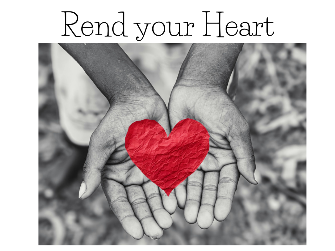 Two hands are held together, they are cupped together with a wrinkled heart held in the hands.