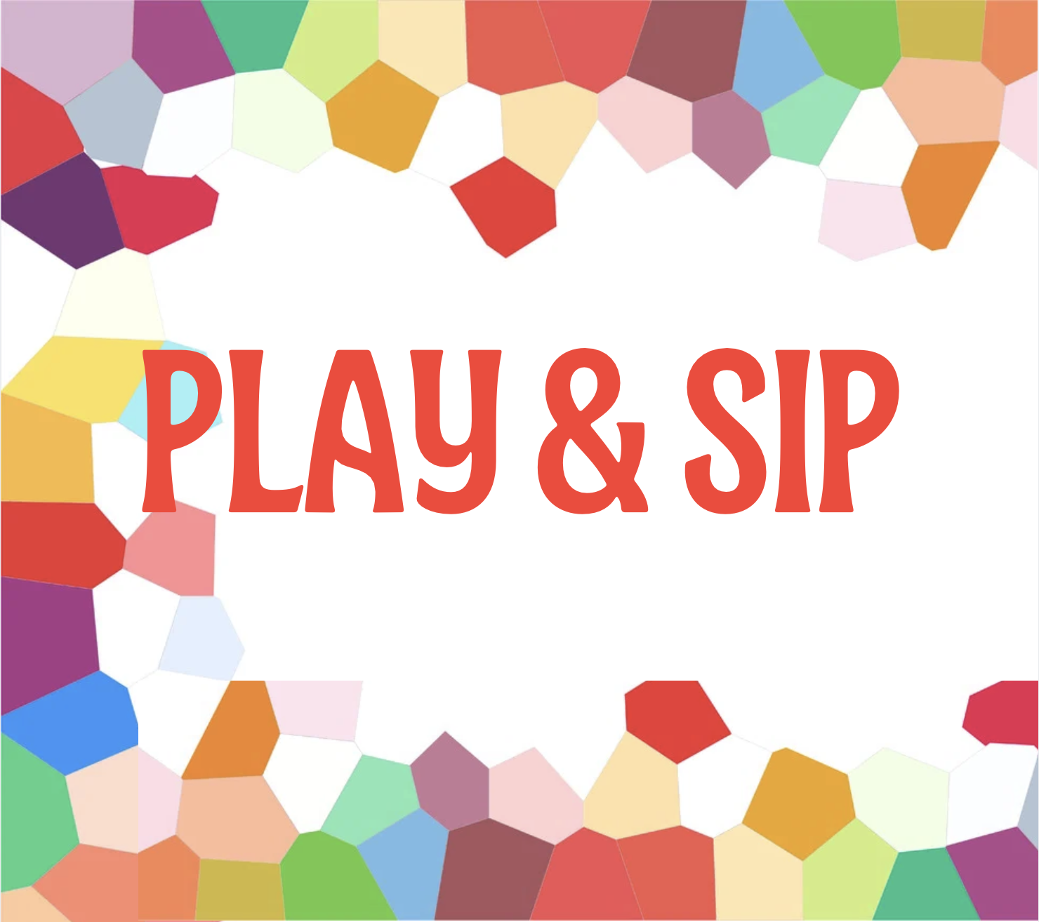 Colorful splotches is inviting for young kids to enjoy Play & Sip play time at Kakao Cafe.